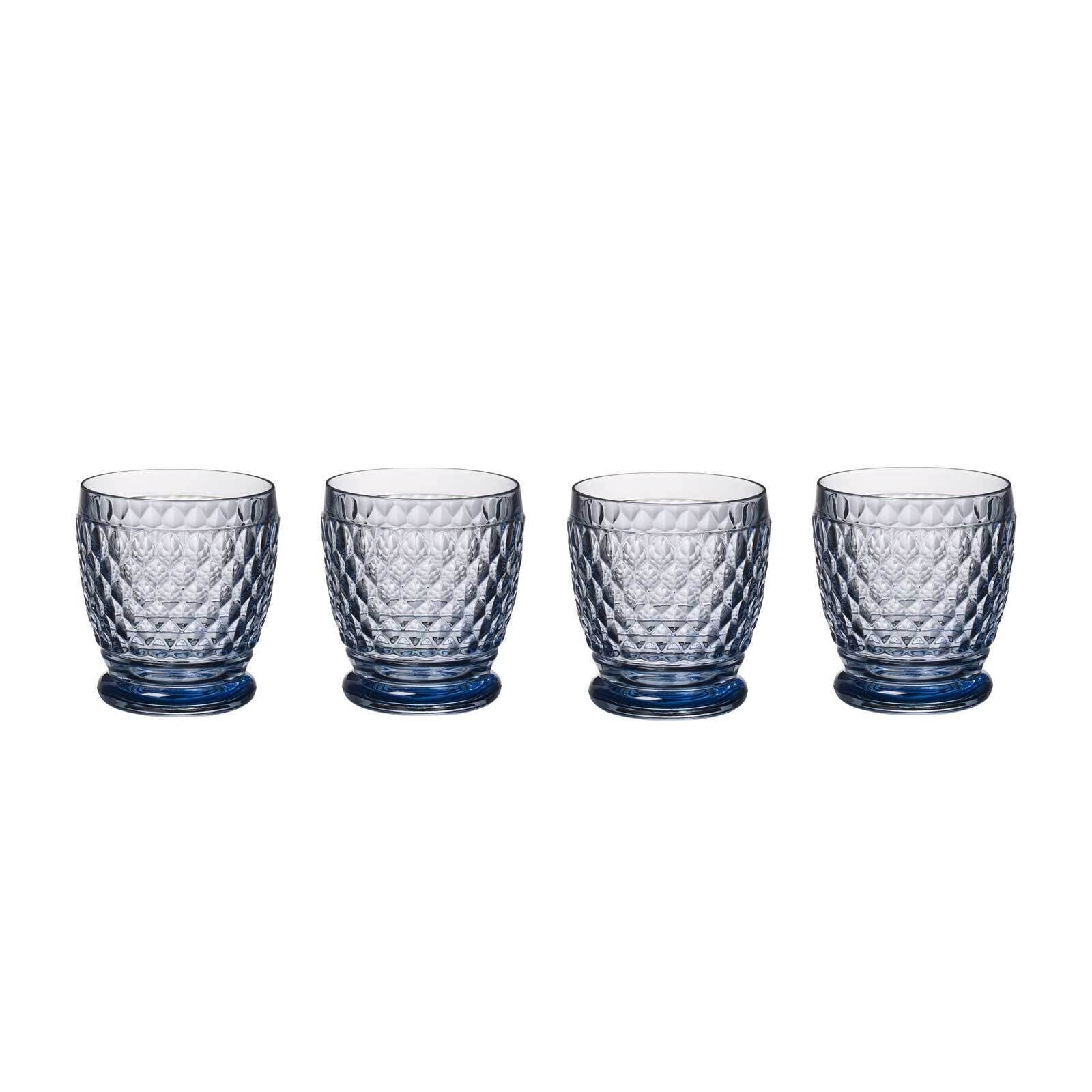 Villeroy & Boch Whiskyglas Boston Coloured Becher 330 ml 4er Set, Glas Blau