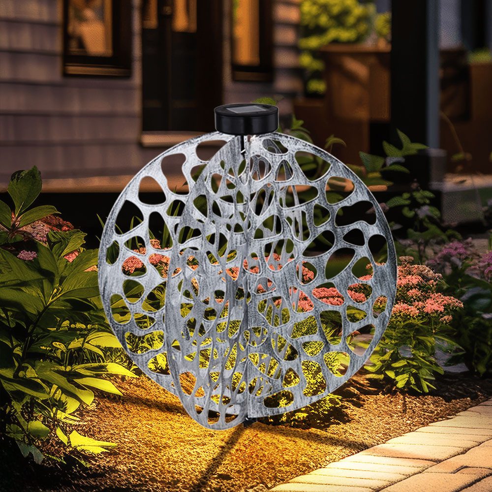 GLOBO LIGHTING LED Solarleuchte, LED-Leuchtmittel fest verbaut, Warmweiß, LED Solarlampe Erdspieß orientalische Dekoleuchte Gartenlampe