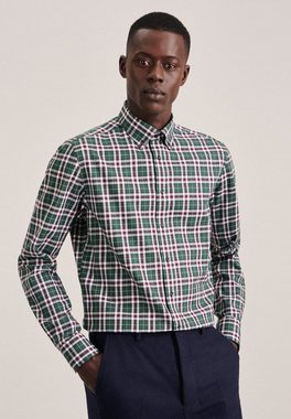 seidensticker Flanellhemd Slim Slim Button-Down-Kragen Karo