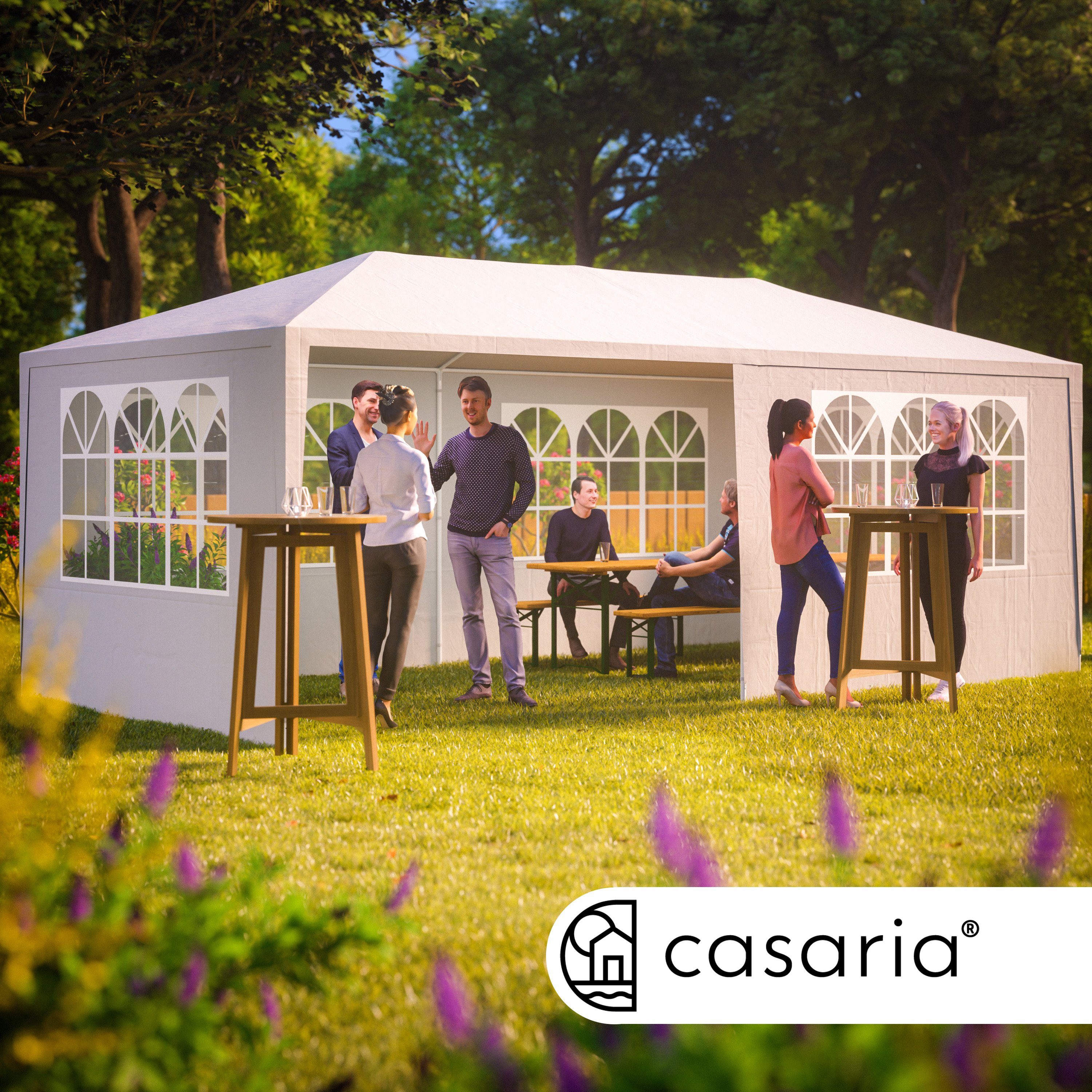 Casaria Partyzelt Rimini, weiß 3x6m UV-Schutz günstig online kaufen