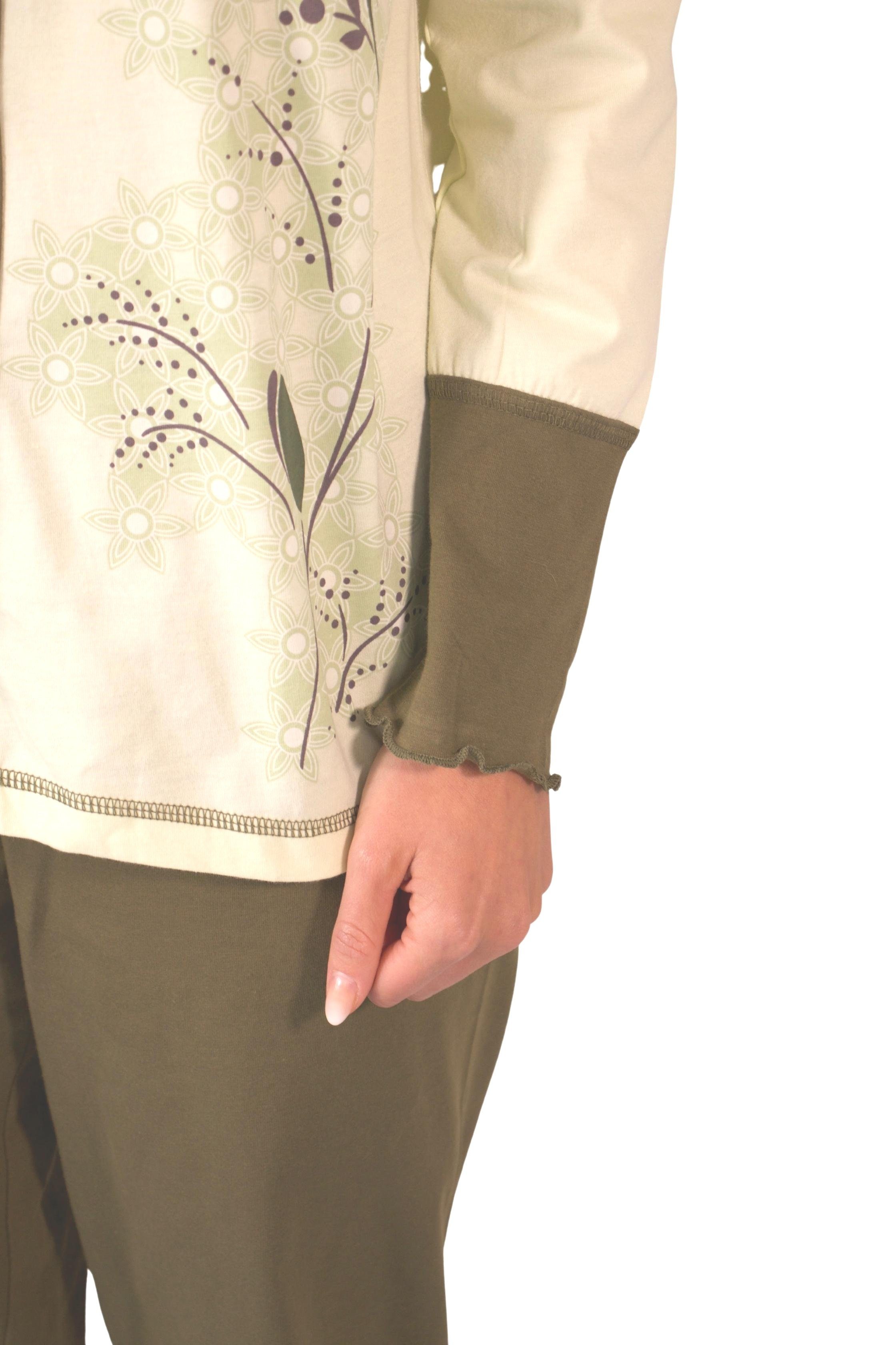 Consult-Tex Pyjama DW311blau Baumwolle-Jersey Pyjama Schlafanzug Damen grün weicher Qualität aus