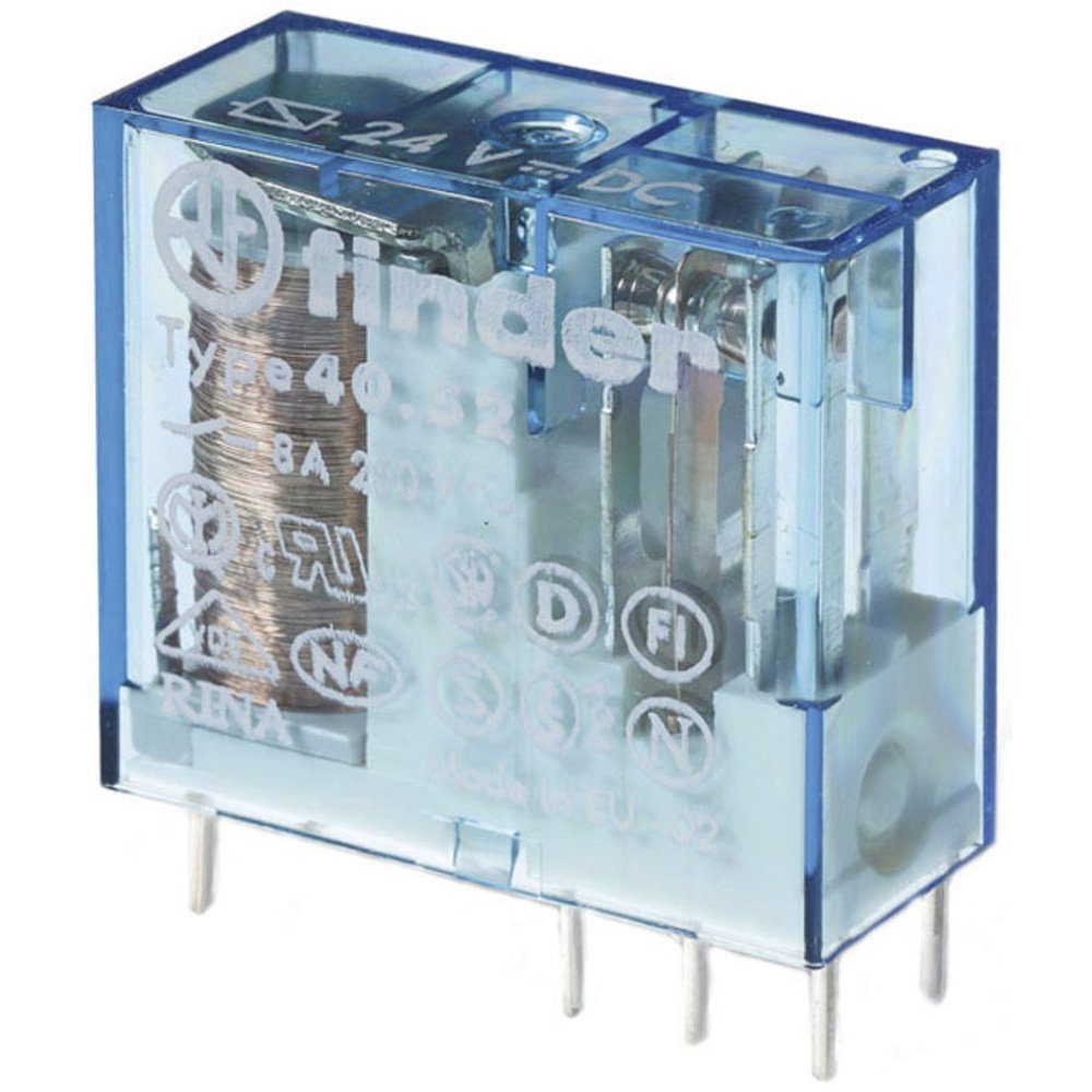 finder Zeitrelais Finder 40.52.9.024.5000 Printrelais 24 V/DC 8 A 2 Wechsler 1 St., (40.52.9.024.5000)