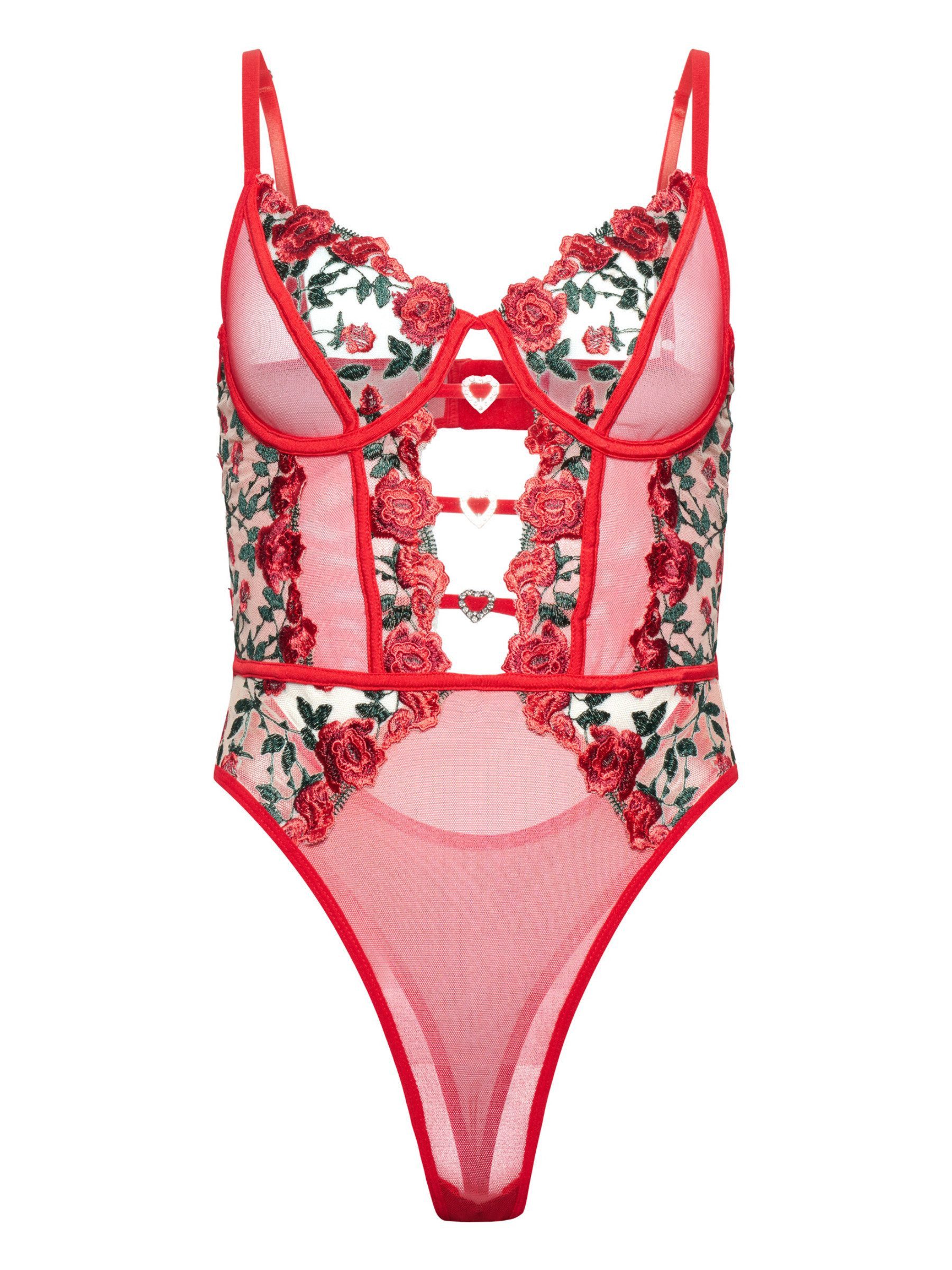 Orchibelle Stringbody Sexy Spitzen-Bodysuit mit Blumenstickerei günstig online kaufen