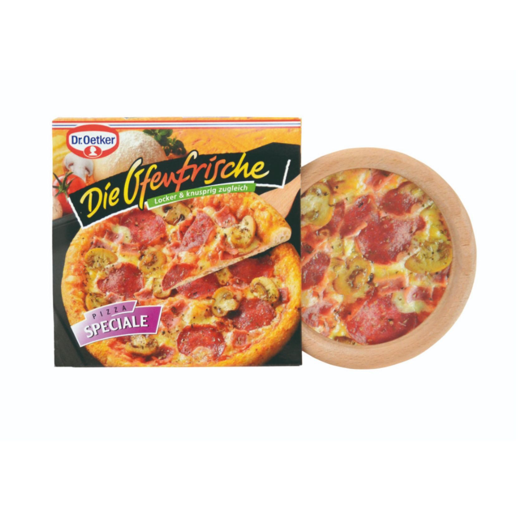Chr. Tanner GmbH Spiellebensmittel Dr. Oetker Ofenfrische Pizza, (Set, 1-tlg., 1), Realitätsnahes, kindgerechtes Design in Lebensmitteloptik