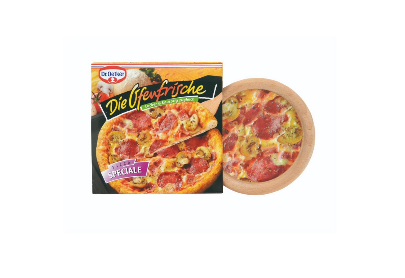 Chr. Tanner GmbH Spiellebensmittel Dr. Oetker Ofenfrische Pizza, (Set, 1-tlg., 1), Realitätsnahes, kindgerechtes Design in Lebensmitteloptik