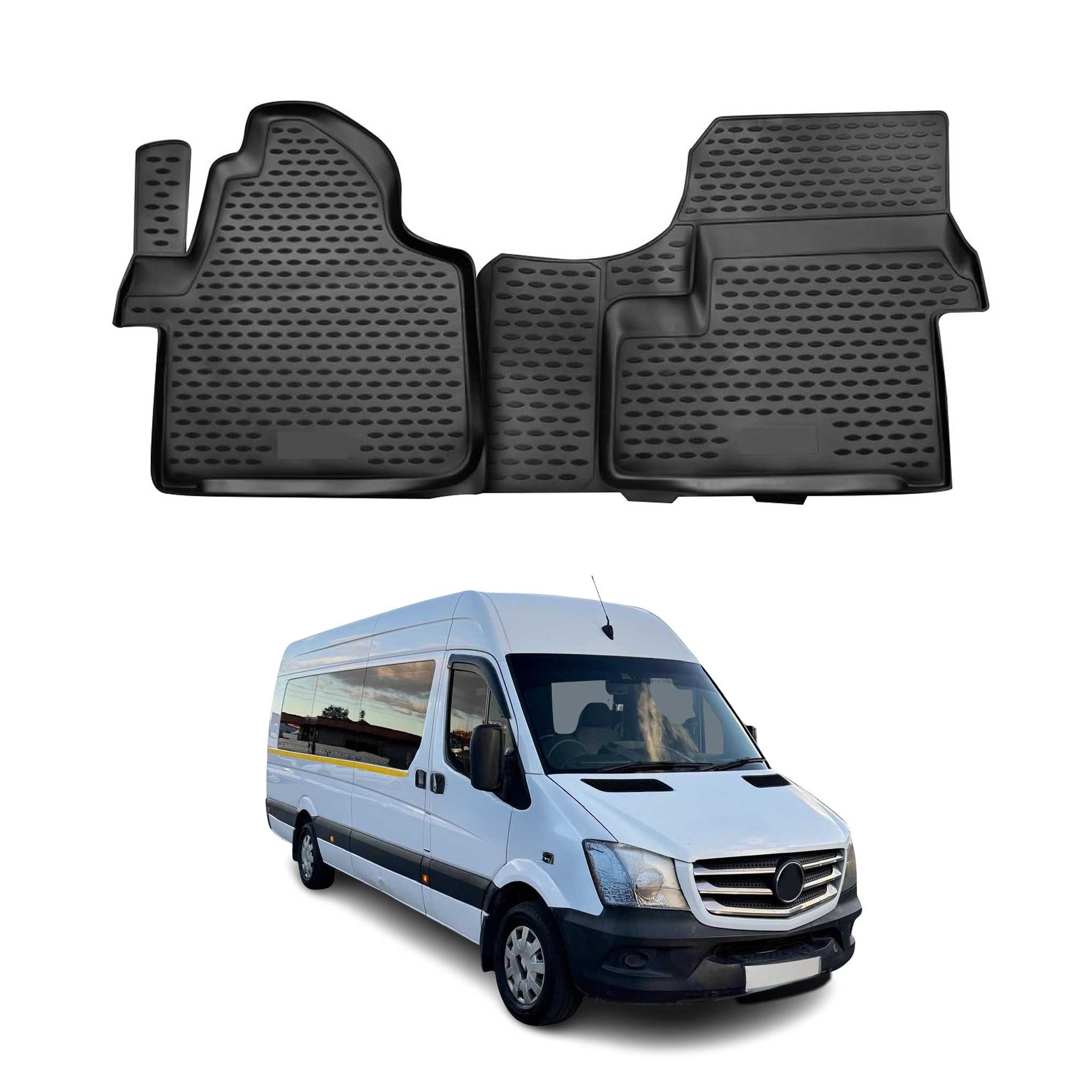 OMAC Auto-Fußmatten für Mercedes Sprinter W906 2006-2018 Schwarz TPE (2 St), für Mercedes Sprinter W906 2006-2018 Mercedes Sprinter W906 2006-2018, Antirutsch,Wasserfest,Einfache Installation