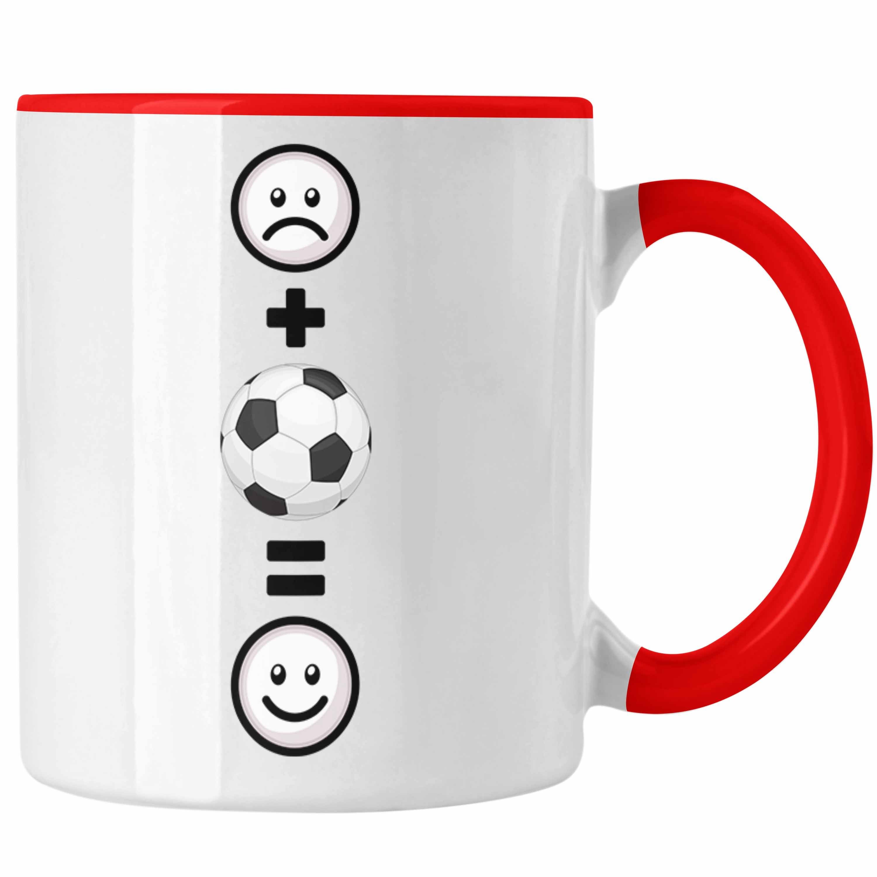 Trendation Tasse Fußball Tasse Geschenk für Fußballspieler Trainer :(Fußball) L Rot