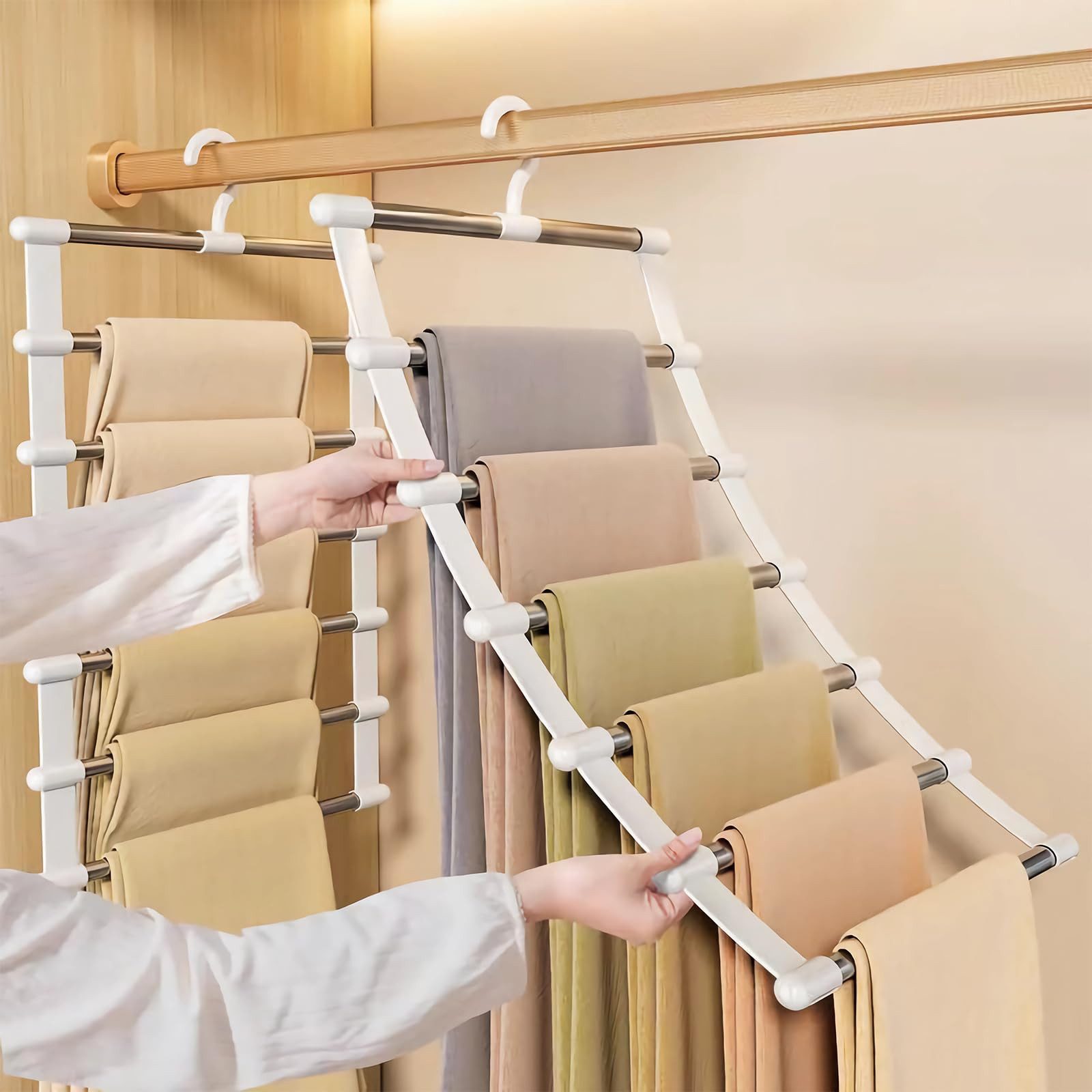 Coonoor Kleiderbügel Multifunktionale Kleiderbügel, 2 Stück faltbare Hosenb günstig online kaufen