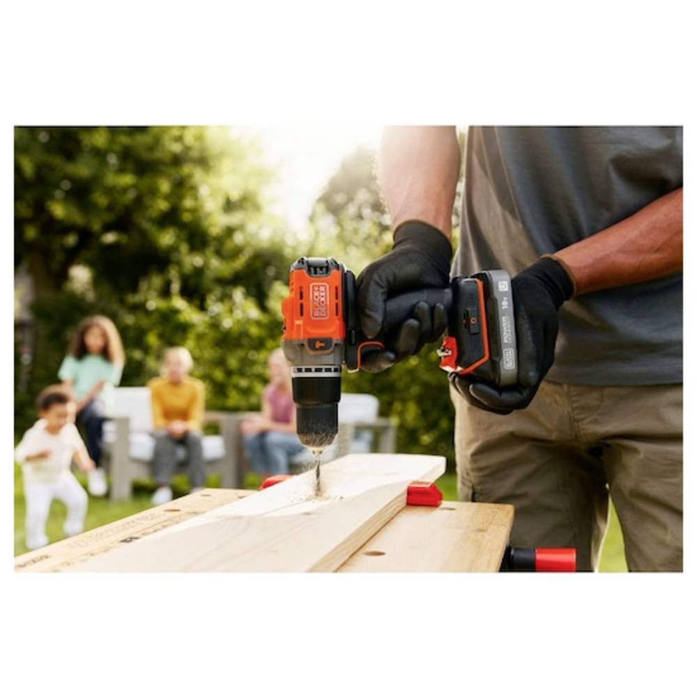 Black + Decker Schlagbohrmaschine 2-Gang-Akku-Schlagbohrschrauber bürstenlos, inkl. Koffer, ohne Akku, bürstenlos, inkl. Koffer, ohne Akku, ohne Ladegerät, mit Zubehör