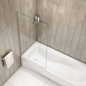 duschspa Badewannenaufsatz Badewannenaufsatz Duschwand Duschtrennwand 6mm NANO Sicherheitsglas, Einscheibensicherheitsglas, Sicherheitsglas, (Set), Höhe 140cm