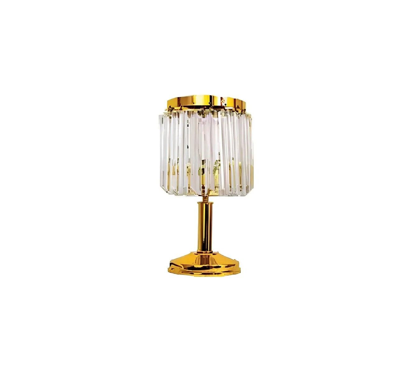 JVmoebel Tischleuchte Kristalllampe in Gold mit luxuriösem Design, Leuchtmittel wechselbar, Made in Europa