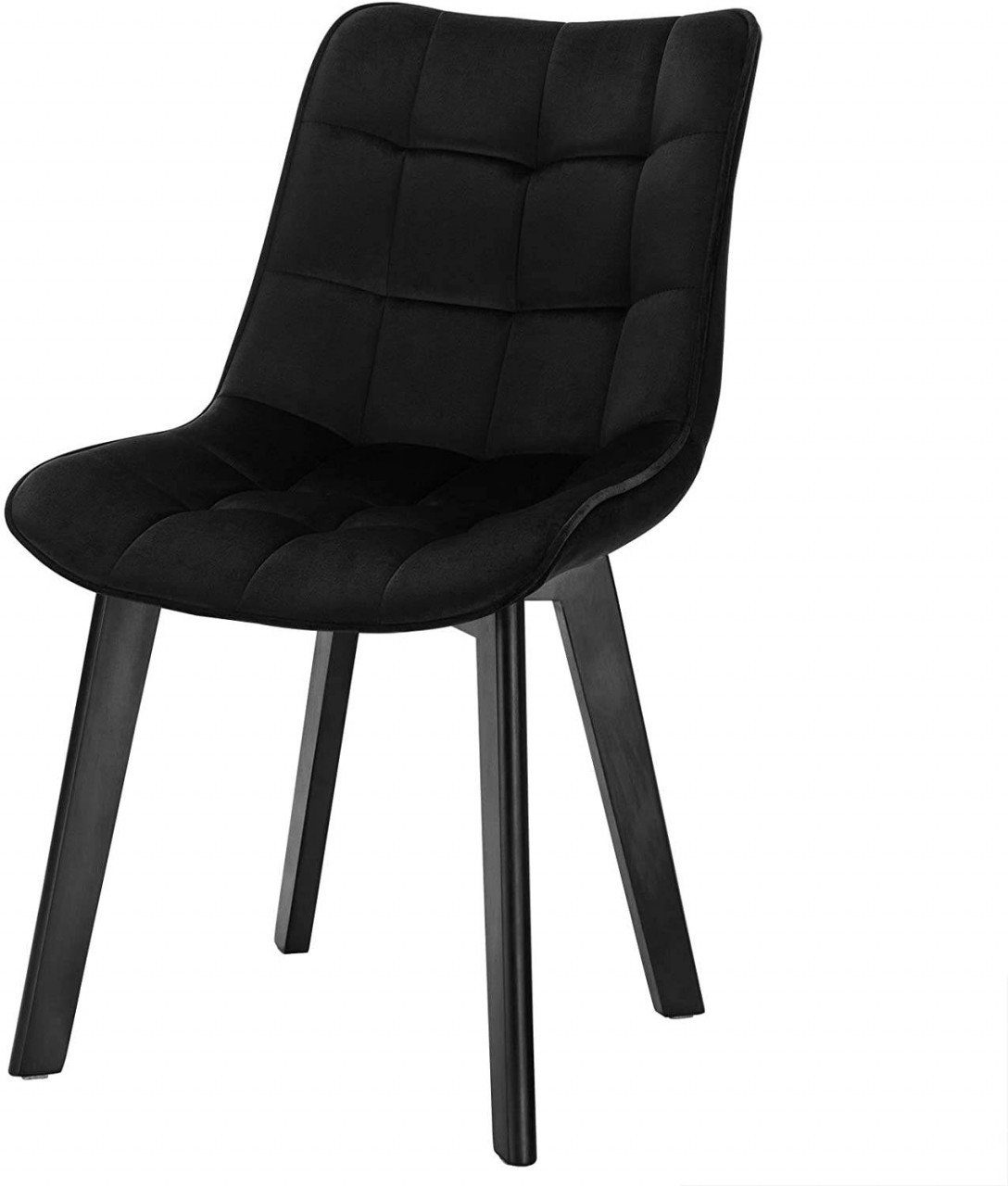 EUGAD Esszimmerstuhl (1 St), Rückenlehne, Weich Samt und schwarze Holzbeine | Stühle