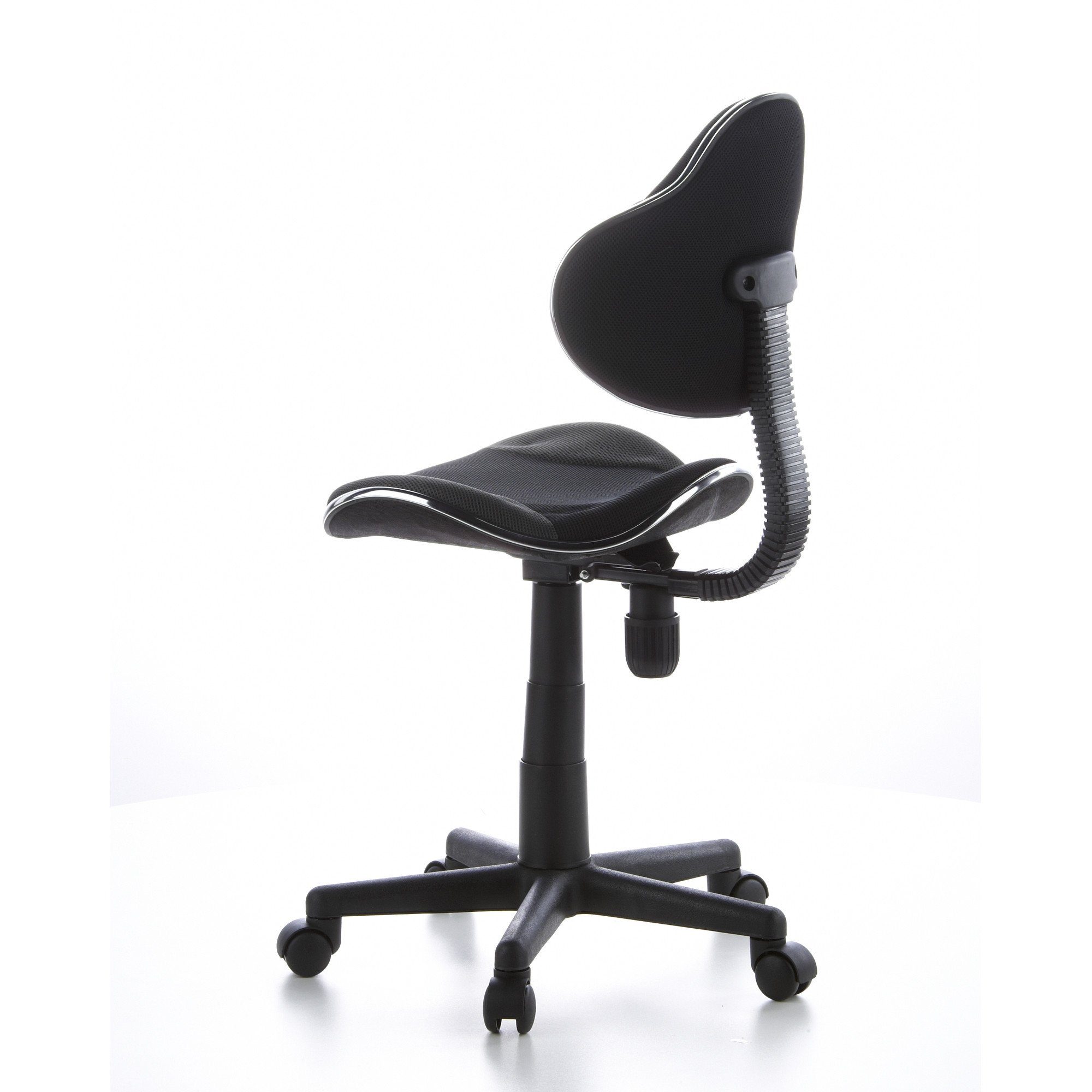 Kinderdrehstuhl ergonomisch (1 Armlehnen hjh Drehstuhl OFFICE GTI-2 Grau/Schwarz Stoff ohne KIDDY St), mitwachsend,