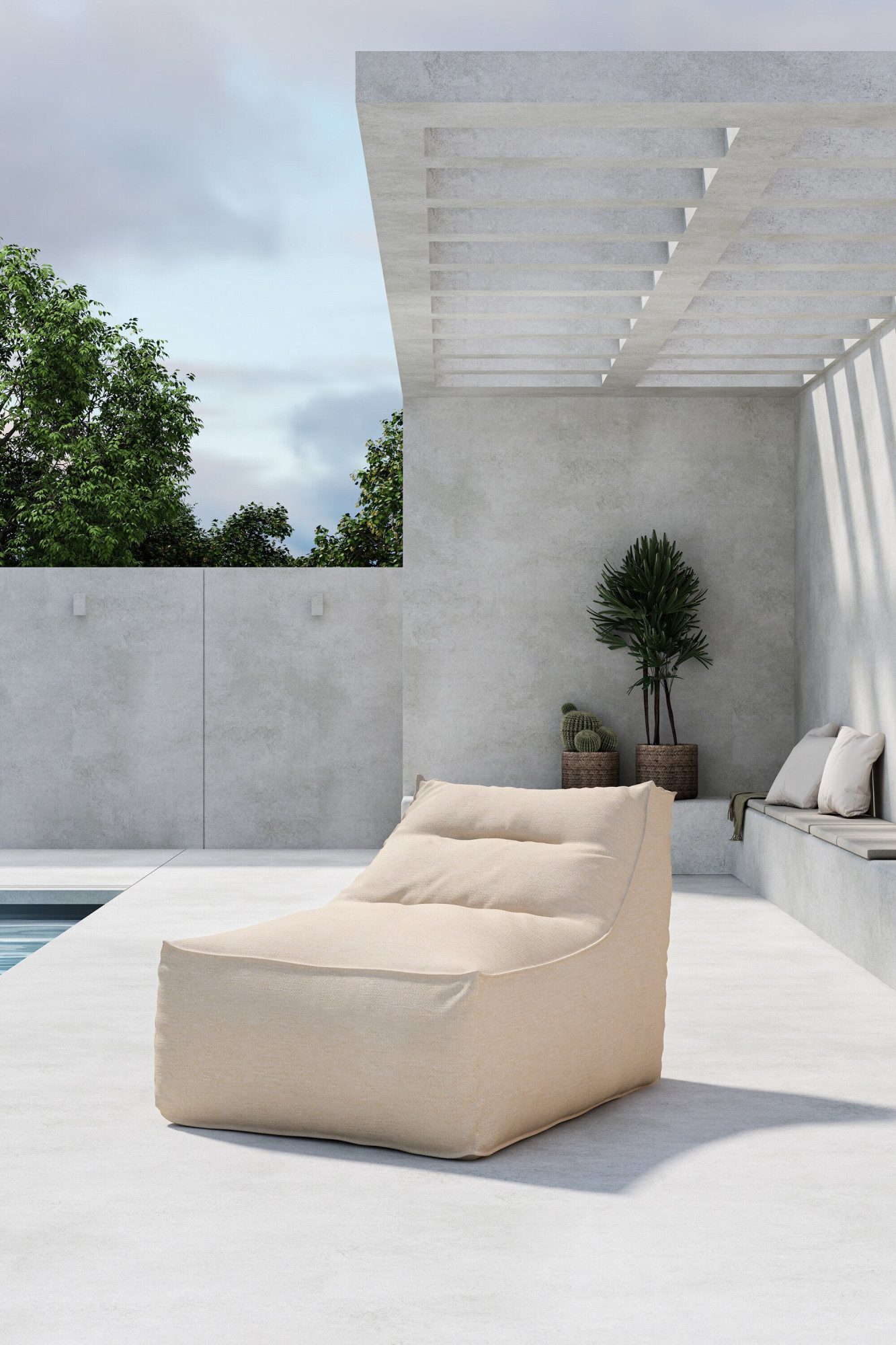 Venture Home Sitzsack Redang, Outdoor-Sitzsack 118 × 94 × 83 cm, belastbar bis 150 kg, Loungesack, Olefin-Bezug, Polystyrol-Füllung, weich, anschmiegsam