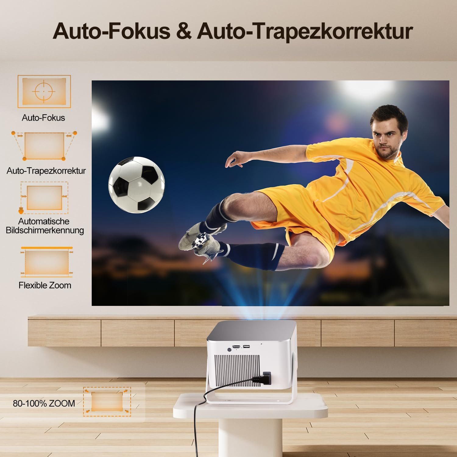 Magcubic Tragbarer Mini Projektor Beamer Hy350 Max 4K Android 14 Wifi6 BT 5.4 Portabler Projektor (600 lm, ‎7680 x 4320 px, Autofokus 6D Auto-Trapezkorrektur, 12W Lautsprecher, 180° Dreh Smart)