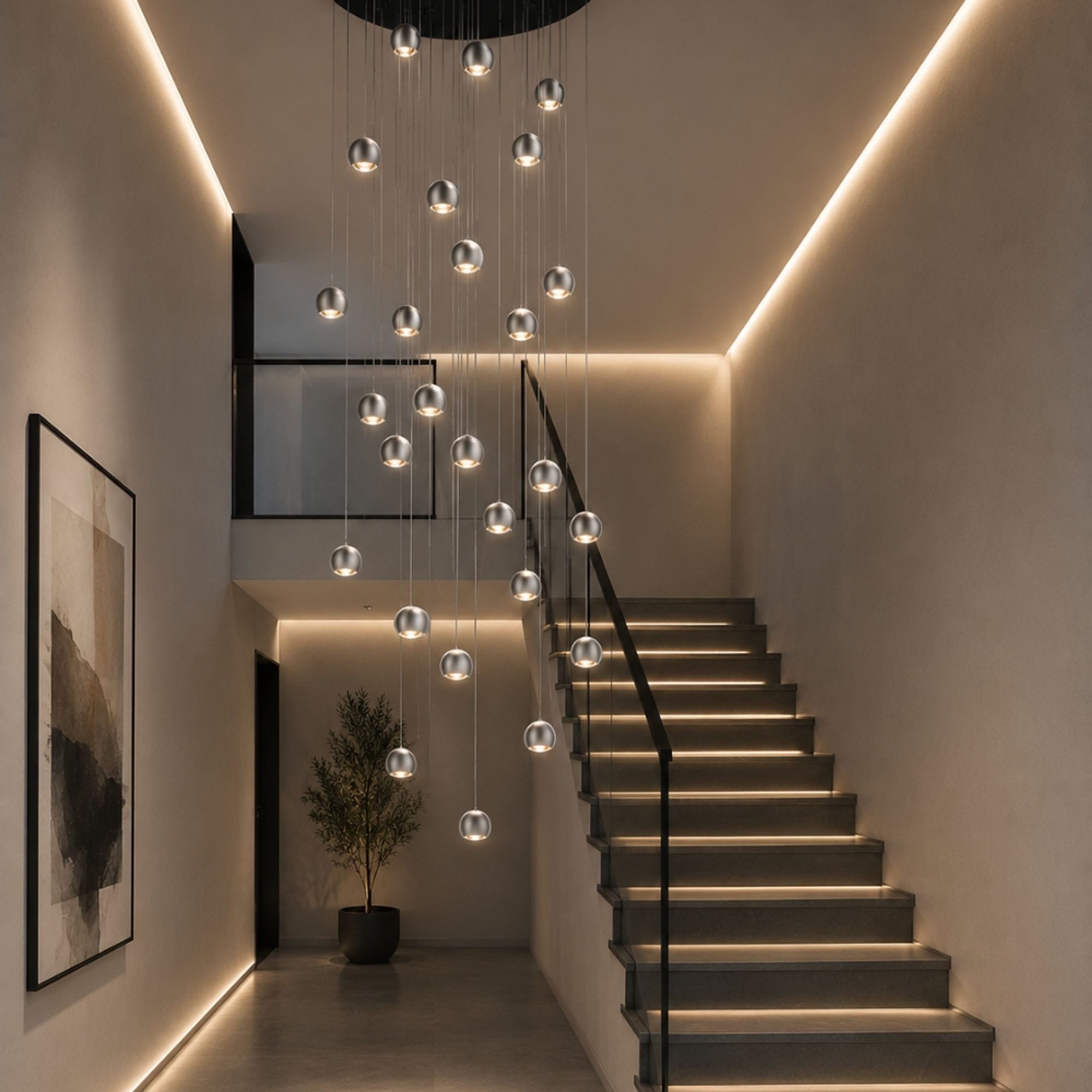 s.luce Pendelleuchte Beam LED Galerieleuchte Ø 8cm 500cm Schwarz, Warmweiß