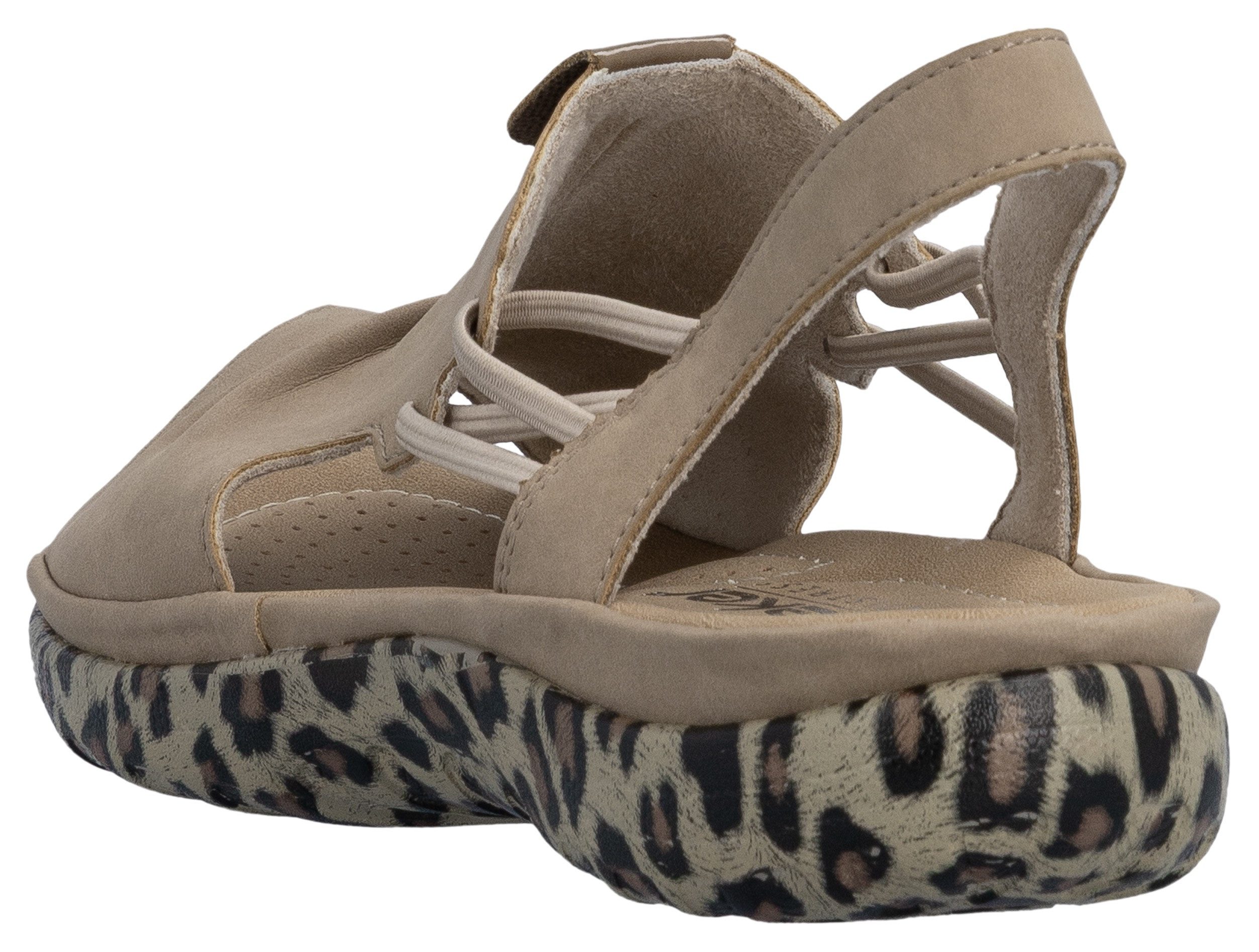 Rieker Sandale Sommerschuh, Urlaubsschuh, Schlupfschuh mit seitlichen Gummizügen