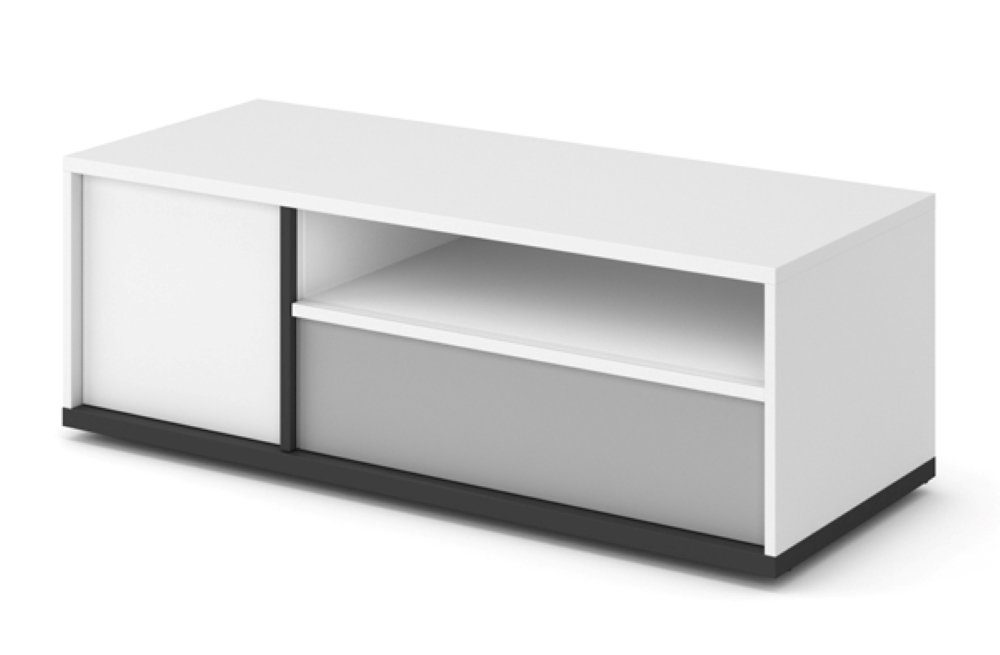 Feldmann-Wohnen Lowboard Imola (Imola, 1 St., Lowboard mit 1 Schublade), 120cm weiß / graphit / grau 1 Schublade