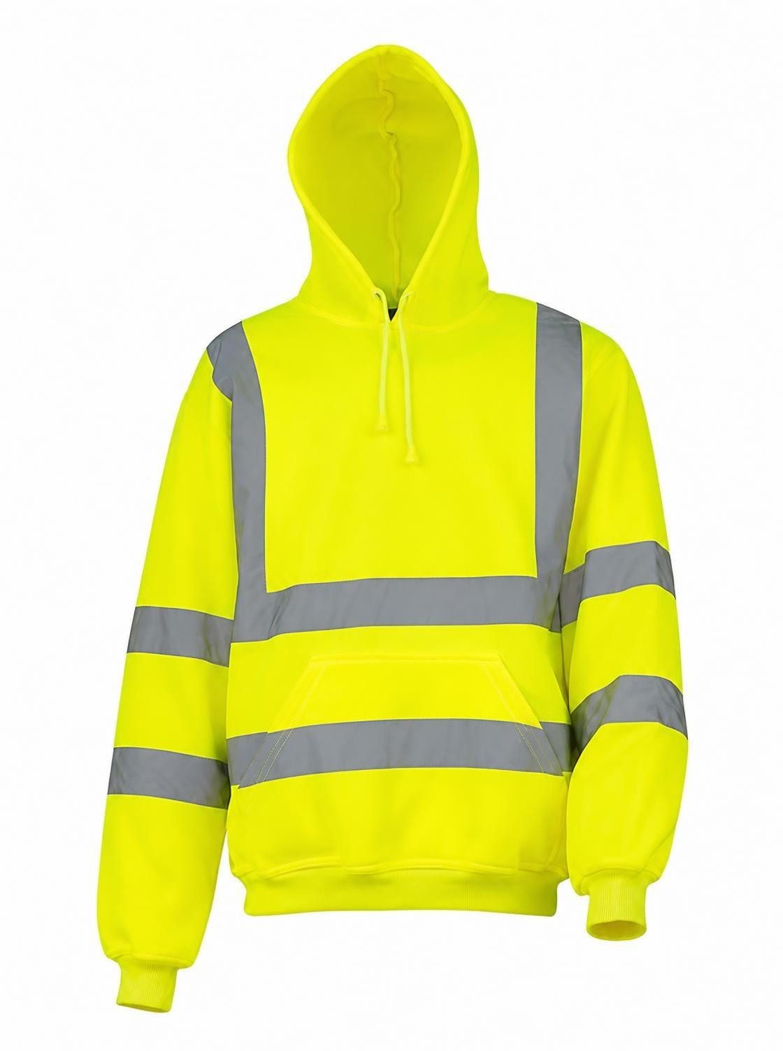 YOKO Warnschutz-Shirt Herren Hi Vis Pull-Over Hoodie / EN ISO20471 Klasse 3