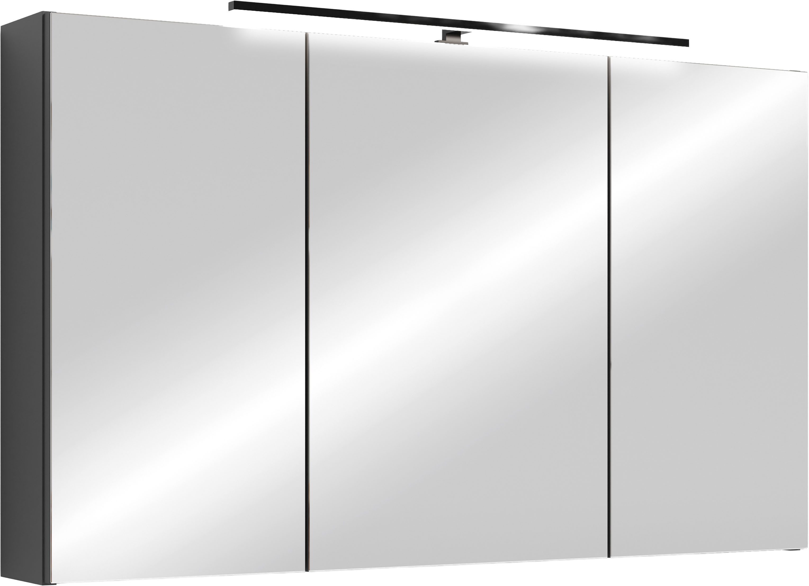 byLIVING Spiegelschrank Serie Spree, in vielen Breiten erhältlich Soft-Close, LED Beleuchtung mit Schalter- und Steckdosenbox