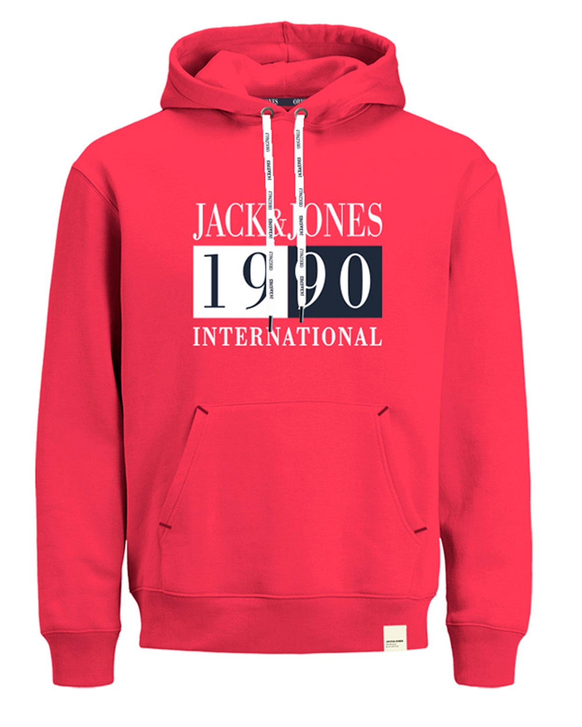 Jack & Jones Hoodie Kapuzensweatshirt International Hoody mit Kapuze rot