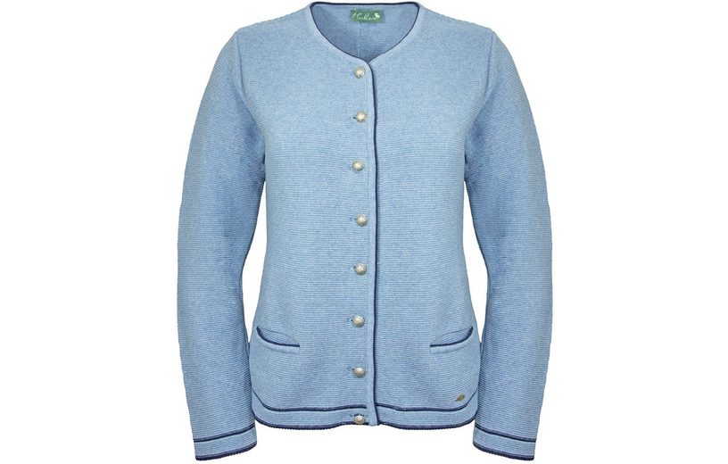 Damen Strickjacke Kurz - Trachtenlook Mit V-Ausschnitt