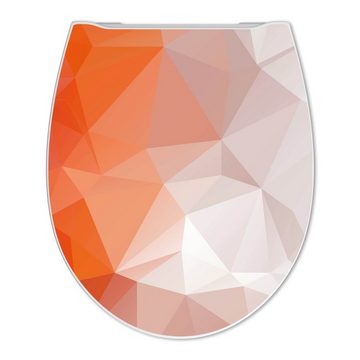 banjado WC-Sitz Motiv Orange Polygon (umweltfreundliches Material & Take-Off Technologie, Softclose Absenkautomatik), 45 x 38,4 x 4,2cm