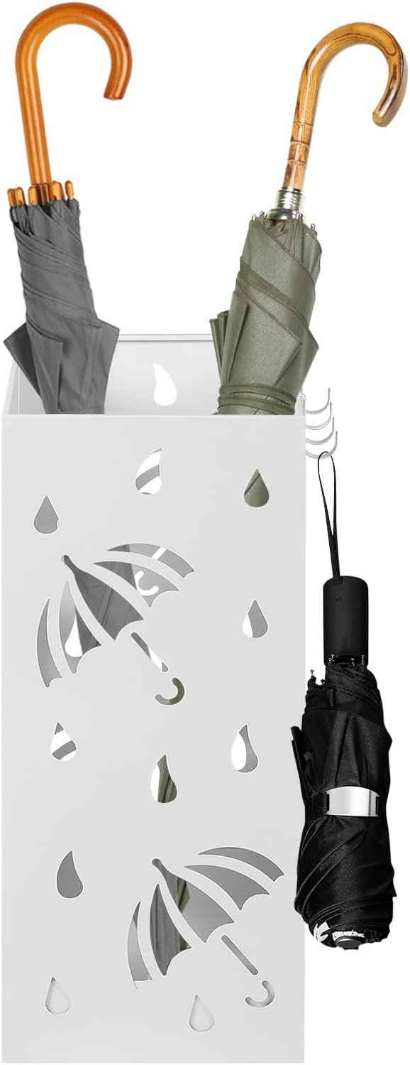 EUGAD Schirmständer (1 St), quadratisch aus Metall, 4 Haken