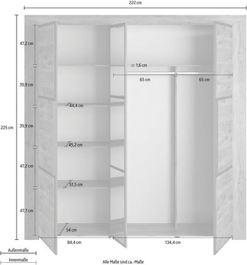 Gami Kleiderschrank Kleiderschrank 3 Türen, Kinderkleiderschrank In 2 Farben erhältlich