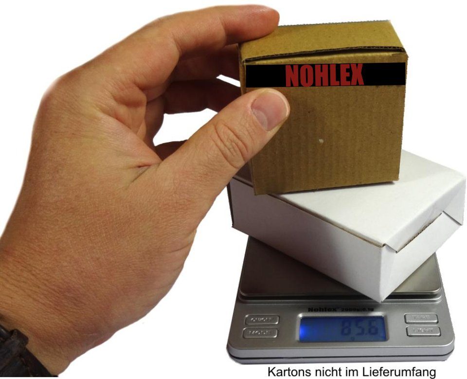 NOHLEX Küchenwaage NTP2K - Briefwaage/Küchenwaage/Feinwaage Wägebereich 2000g / 0.1g