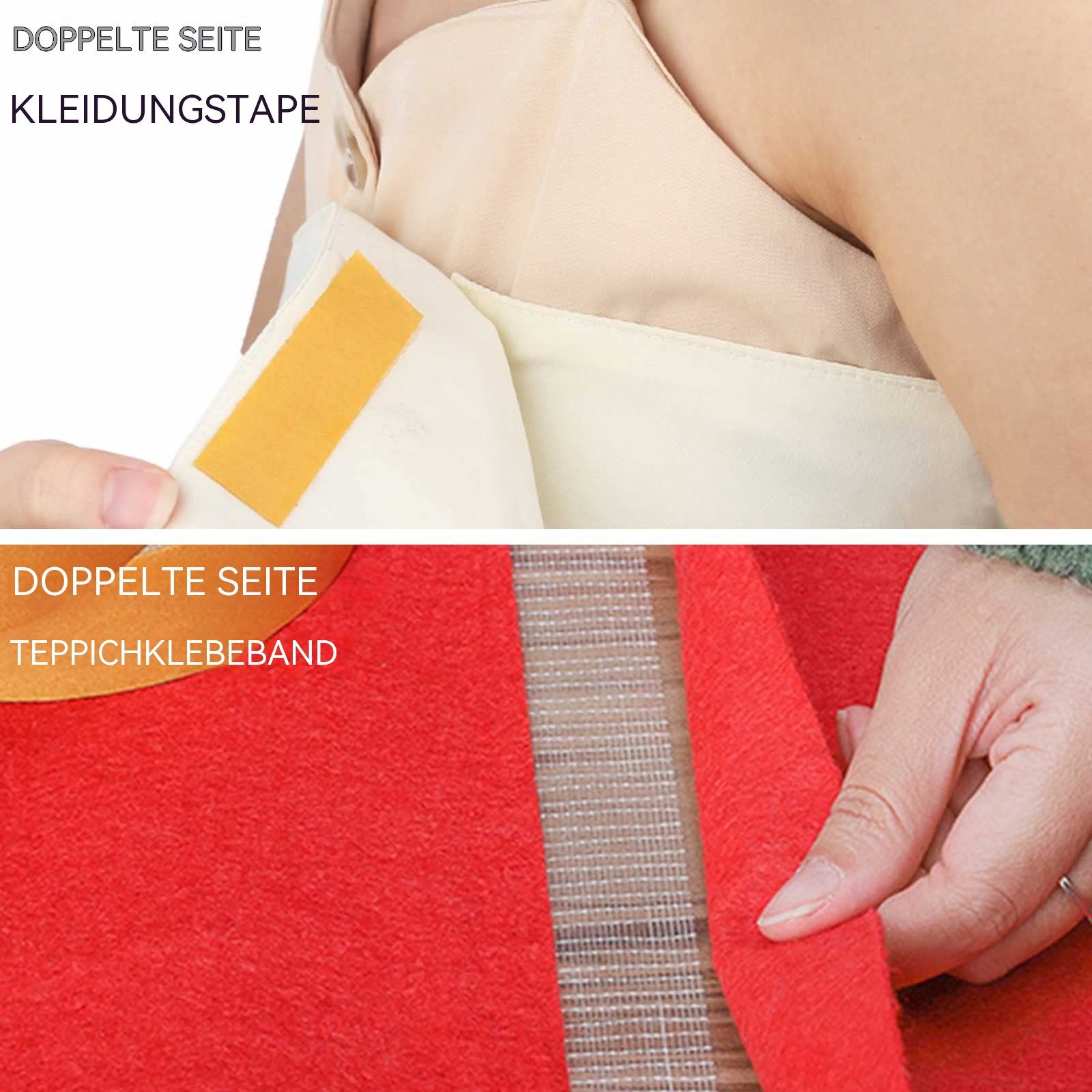Diwzbyn Doppelklebeband EXTRA STRONG Verlegeband, doppelseitiges Gewebeklebeband (2-St) Mehrzweck-Doppelklebeband (1 Zoll/2 Zollx10 m)–stark haftend,–2 Rollen – Bild 5 von 5