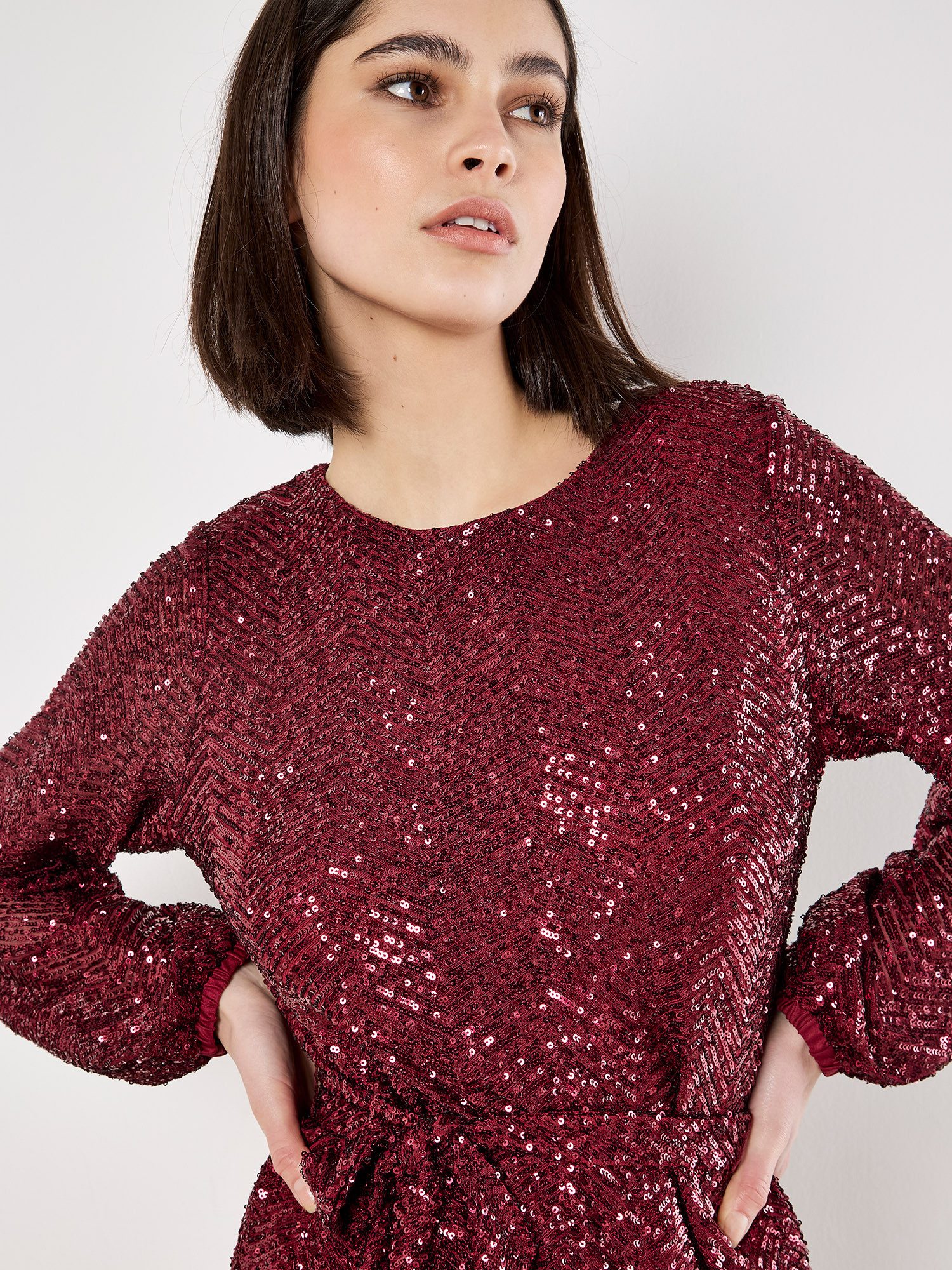 Apricot Partykleid Minikleid (2-tlg) mit Pailletten günstig online kaufen