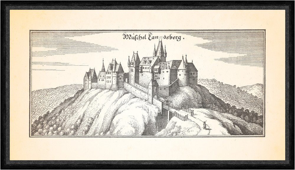 Kunstdruck Muschel Landsberg Moschellandsberg Burg Landsberg Faks_Merian 0683