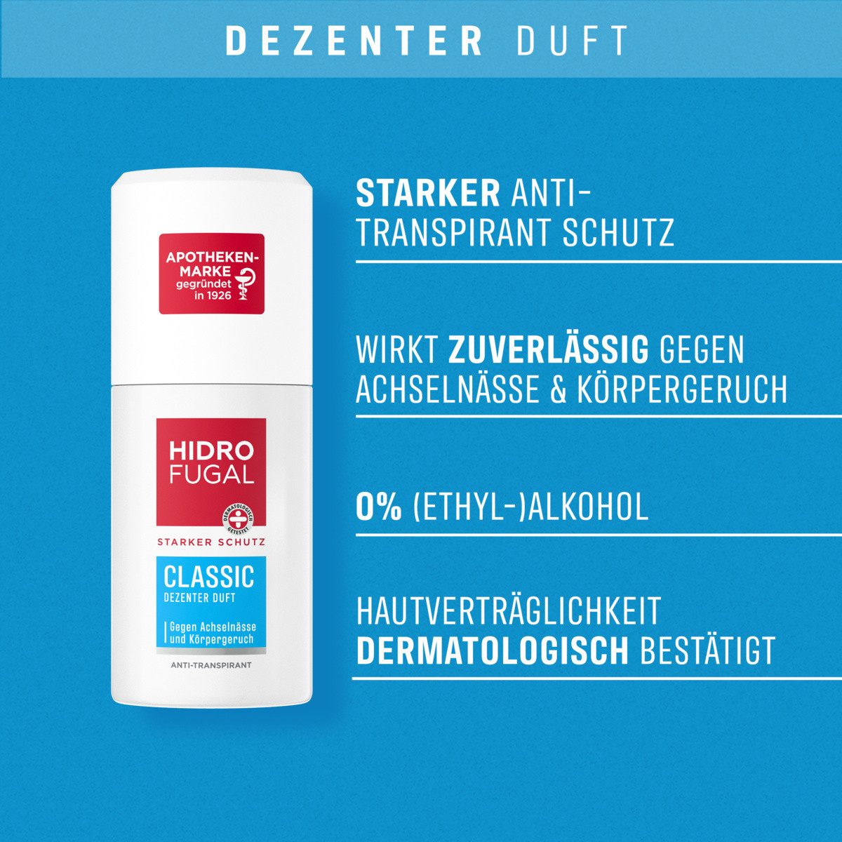 Hidrofugal Deo-Zerstäuber Deo Classic Zerstäuber Mini 3x55ml, 3-tlg.