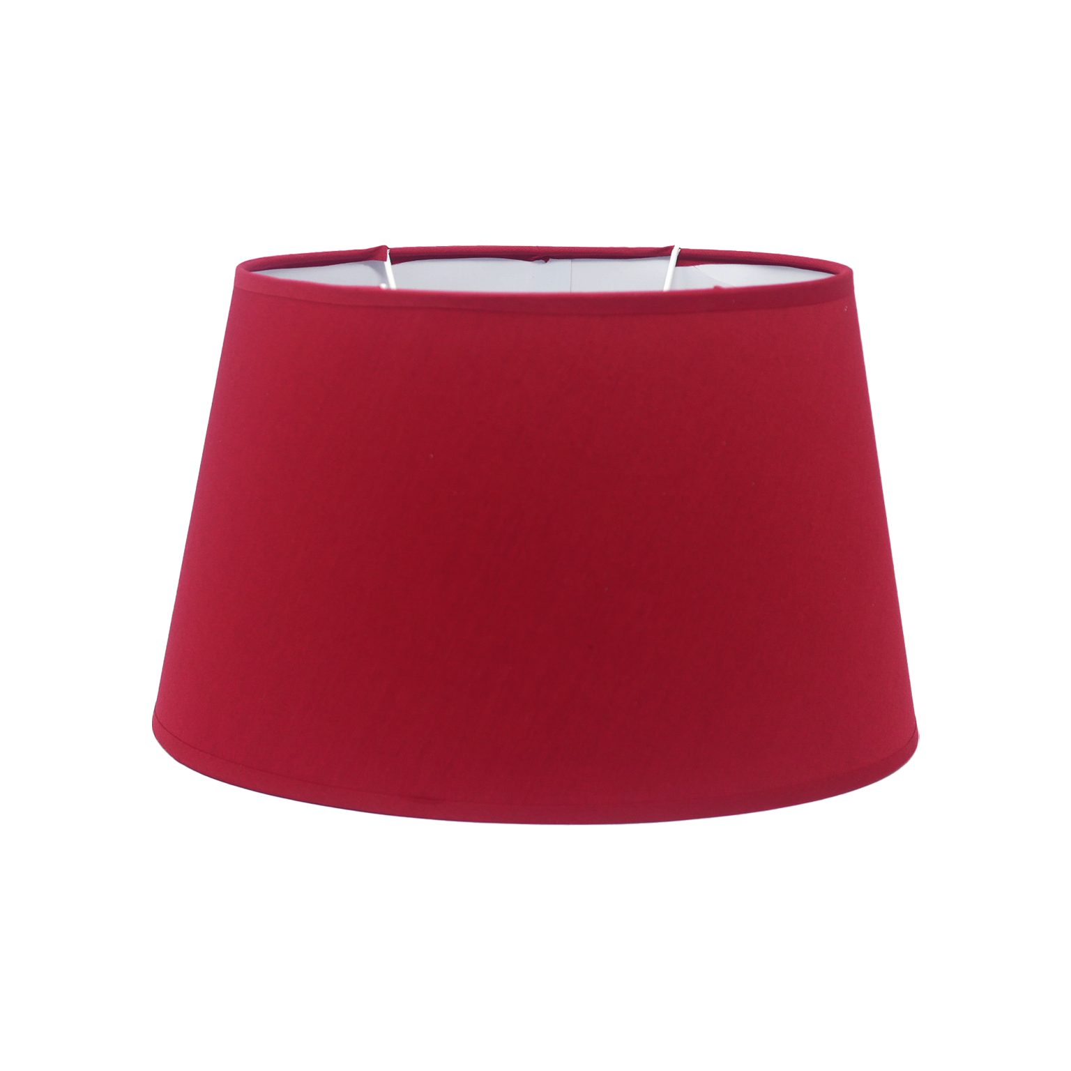 B&S Lampenschirm Lampenschirm klein Tischlampe Stoff E14 / E27 Fassung Rot oval H 15 cm