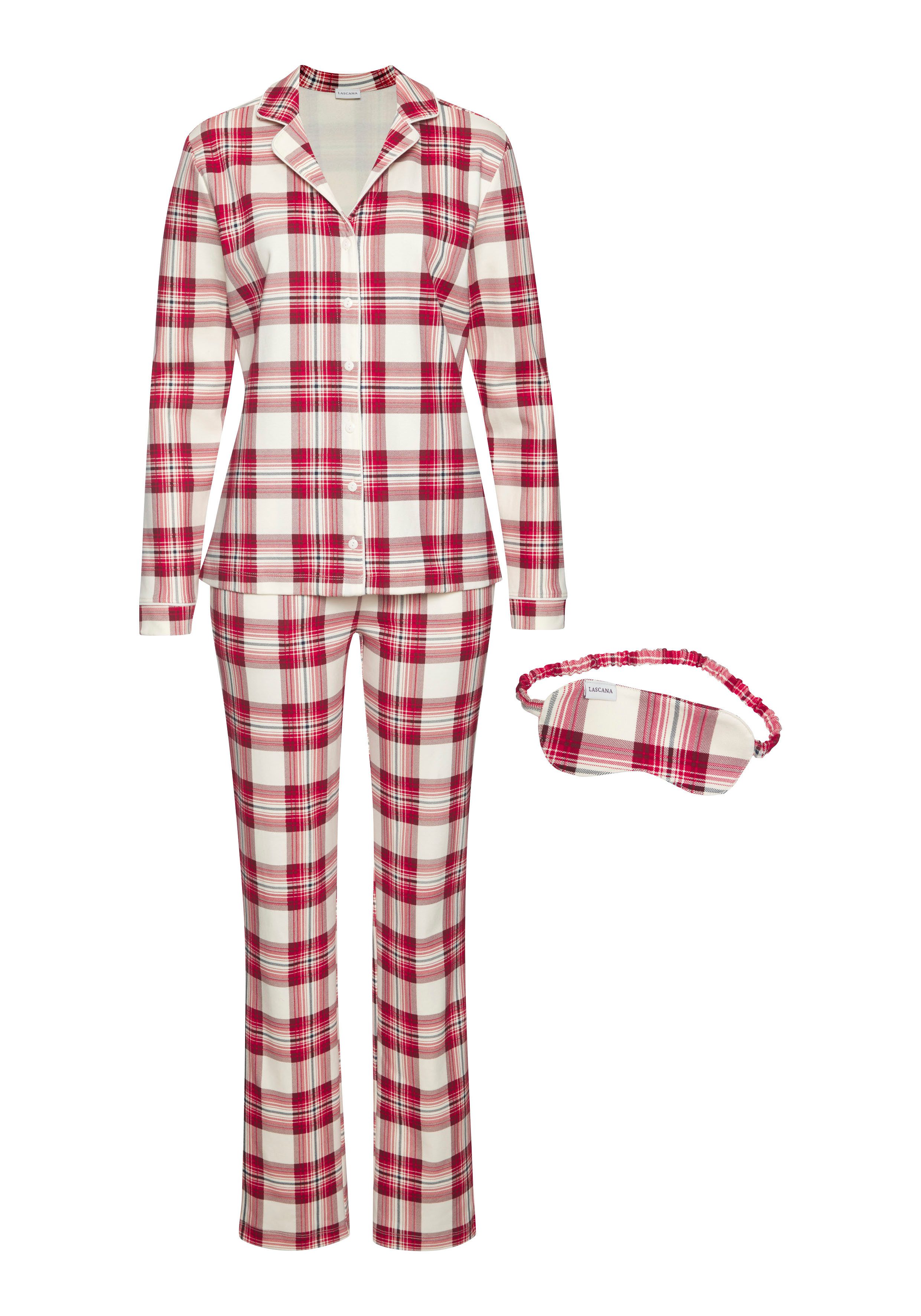 LASCANA Pyjama (Set, 3-teilig) incl. Schlafmaske günstig online kaufen