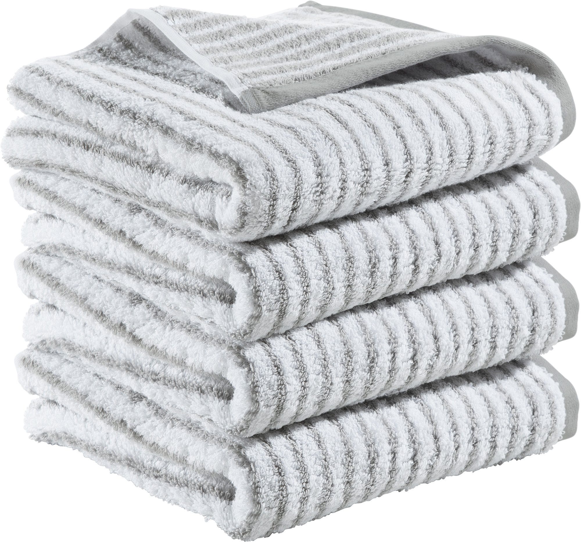 Erwin Müller Handtuch Handtuch "Konstanz" 4er-Pack Streifen, Jacquard, Walk-Frottier Streifen