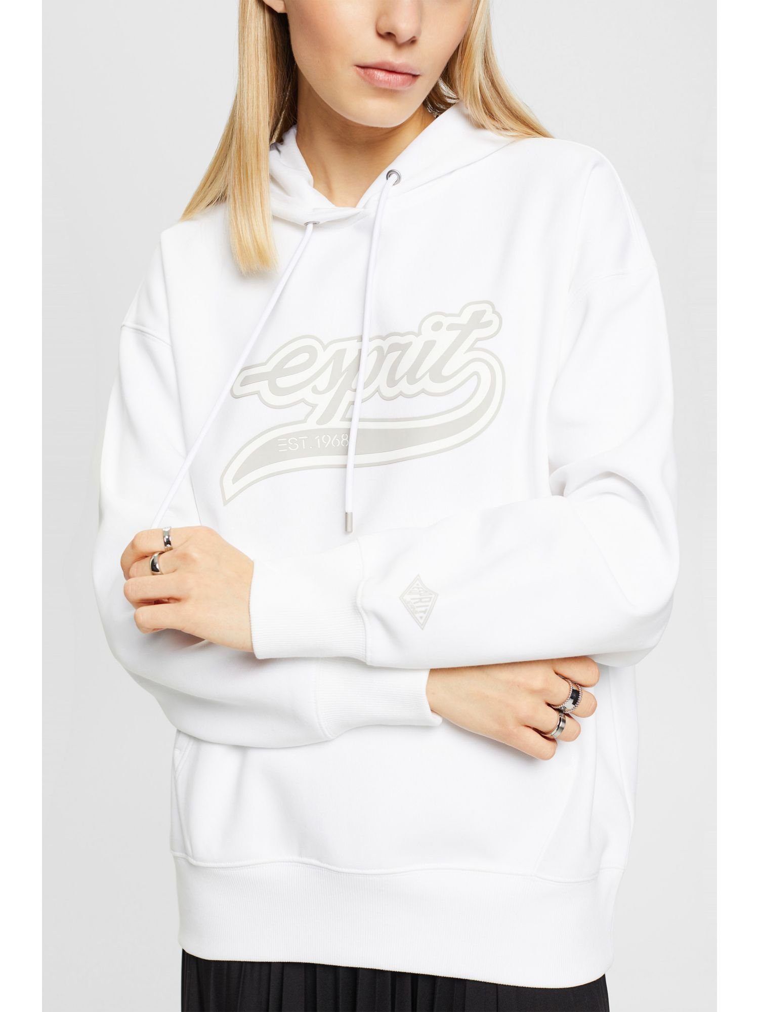 Esprit Sweatshirt Logo-Hoodie aus Fleece WHITE (1-tlg)