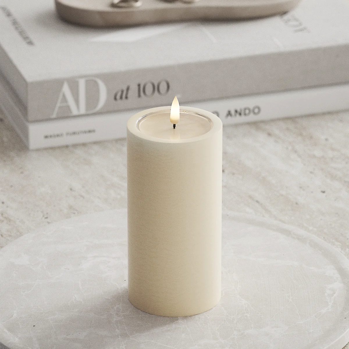 Deluxe Homeart LED-Kerze LED Stumpenkerze 15 cm creme von Deluxe / Unique Homeart Candle / Kerz