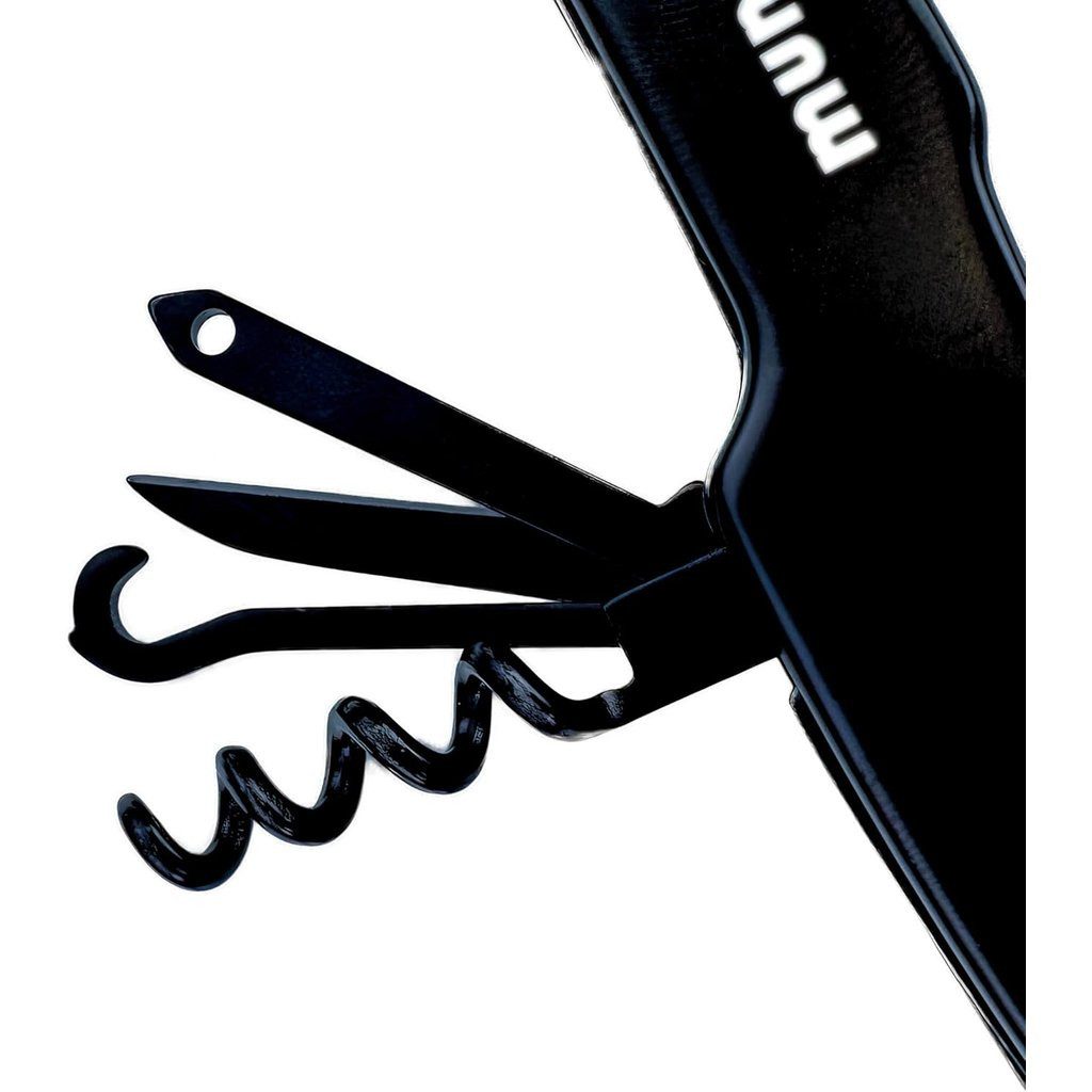 Munkees Universalmesser Taschenmesser Black Line 15-in-1, 7 cm Klinge, 139 g, kompakt, (Kein Set, 1 St), Klinge, Säge, Hakenlöser und Gurtschneider, kompakte Bauform