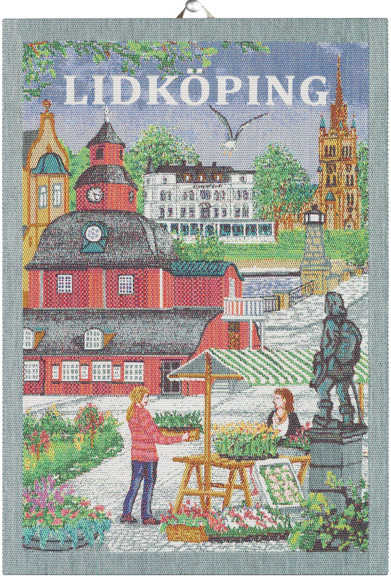 Ekelund Geschirrtuch Küchenhandtuch Lidköping 35x50 cm, (1-tlg., 1 x Geschirrtuch), Pixel gewebt (3-farbig)