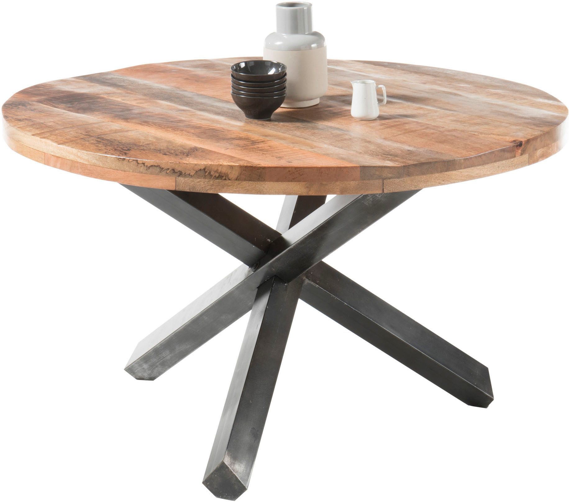 Stolkom Sp.z.o.o. Esstisch Ace, rund, Esstisch in Massivholz Mango günstig online kaufen