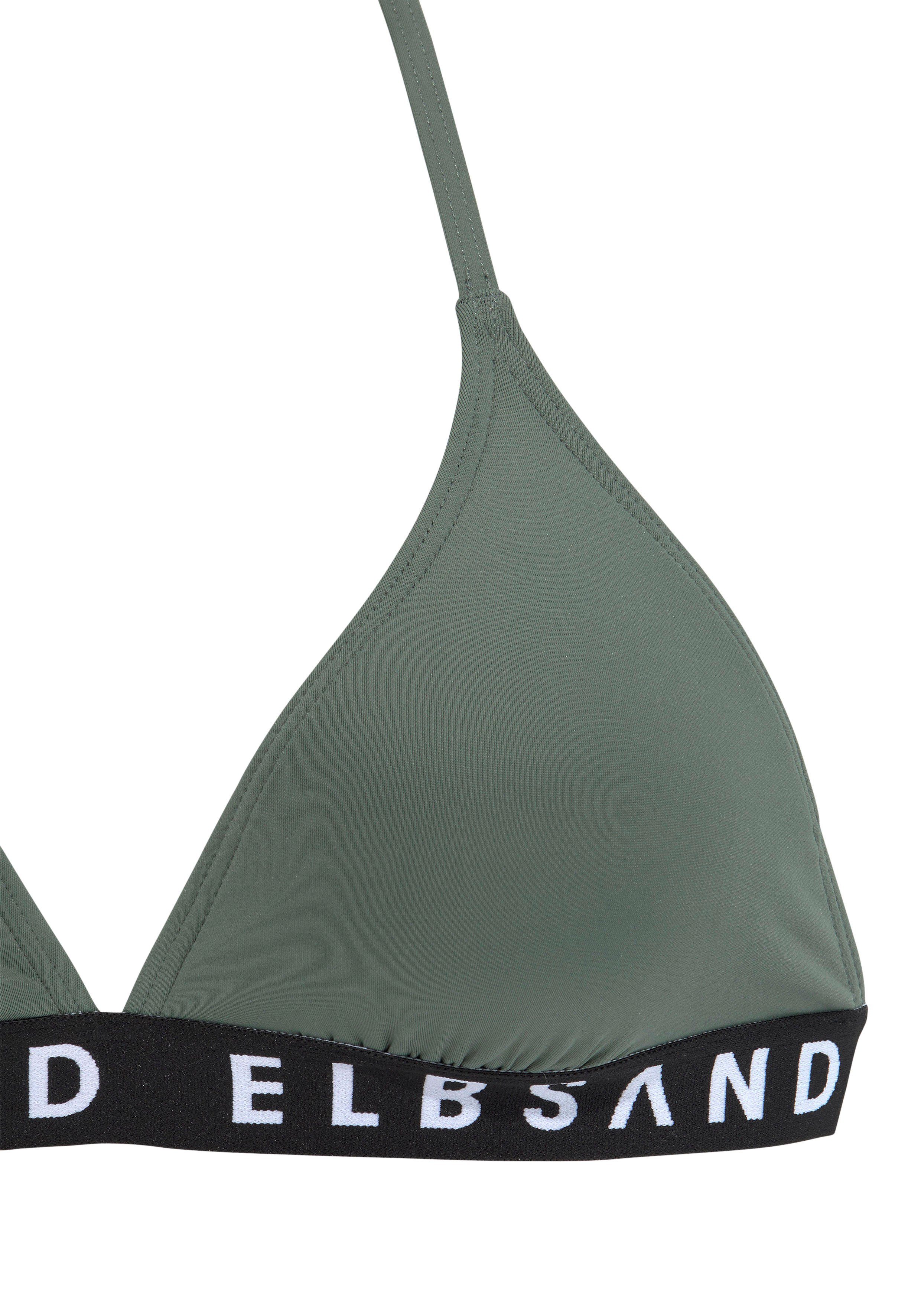 Elbsand Triangel-Bikini mit Markenschriftzügen in Kontrastfarbe