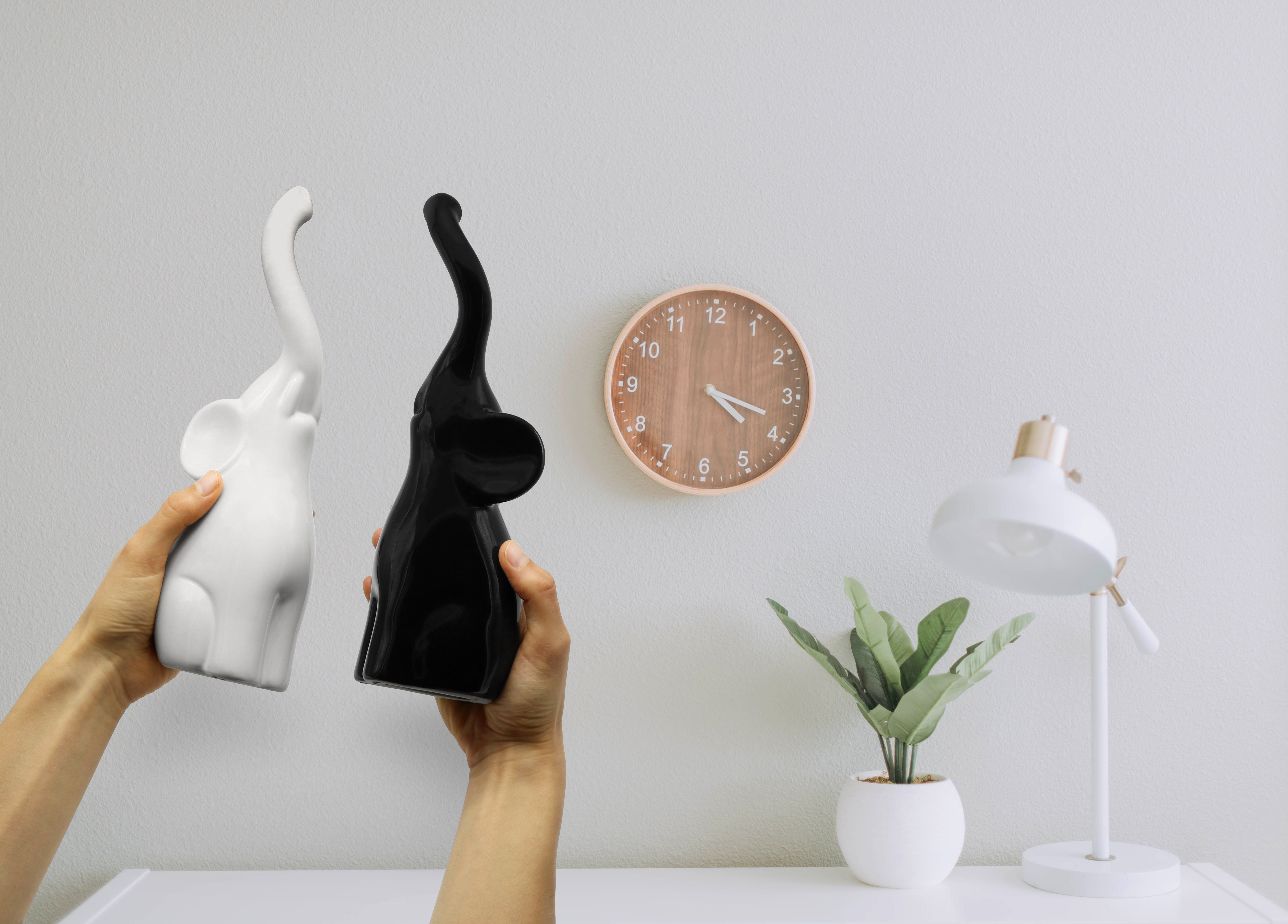 Feinknick Dekofigur Harmonisches Elefanten Pärchen aus Keramik in Schwarz & günstig online kaufen