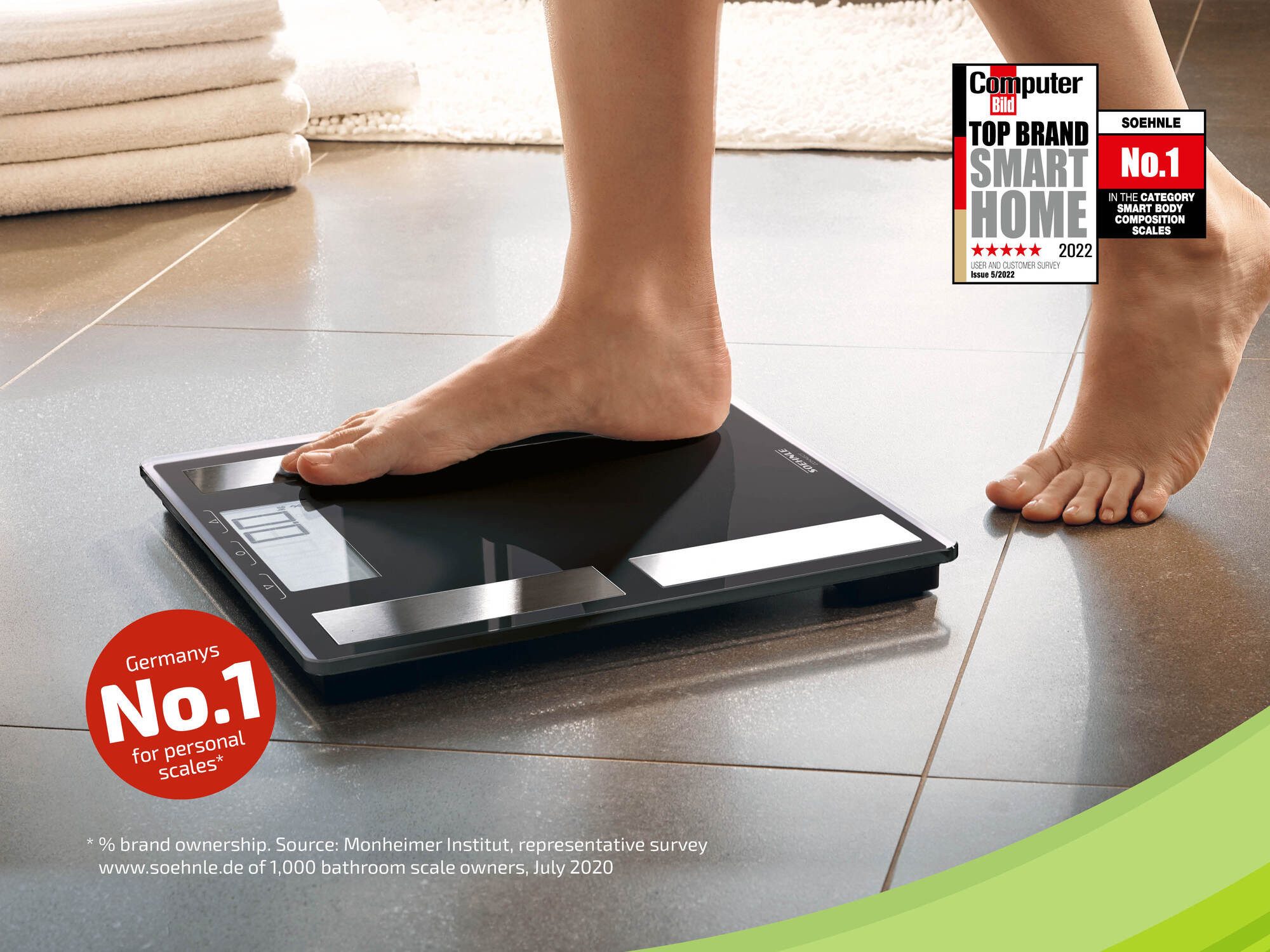 Soehnle Personenwaage Shape Sense Connect 50 mit Bluetooth®, 1-tlg., Körperanalyse (BIA), BMI Berechnung, bis 180kg, für bis zu 8 Personen