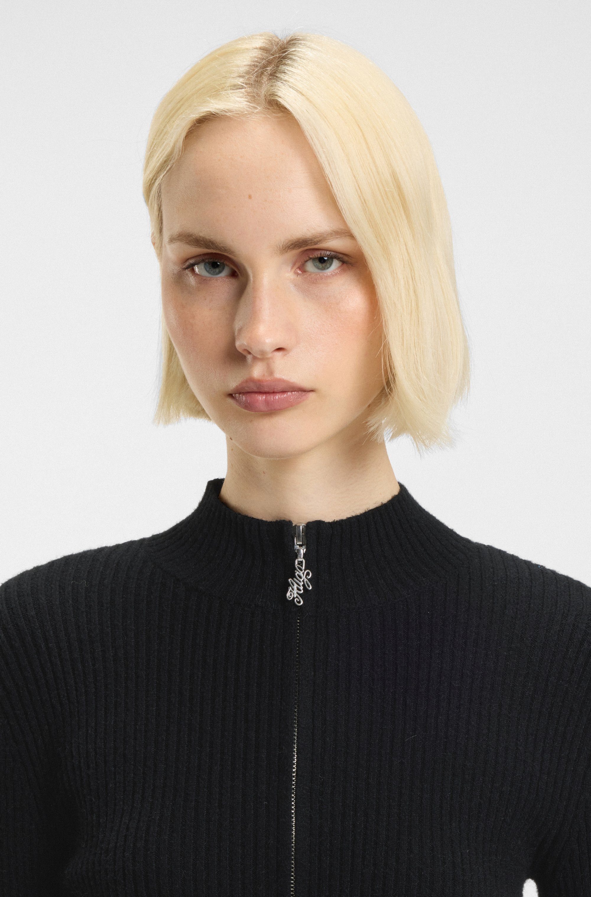 HUGO Blue Strickjacke Sestry mit 2-Wege-Reißverschluss, tailliert günstig online kaufen