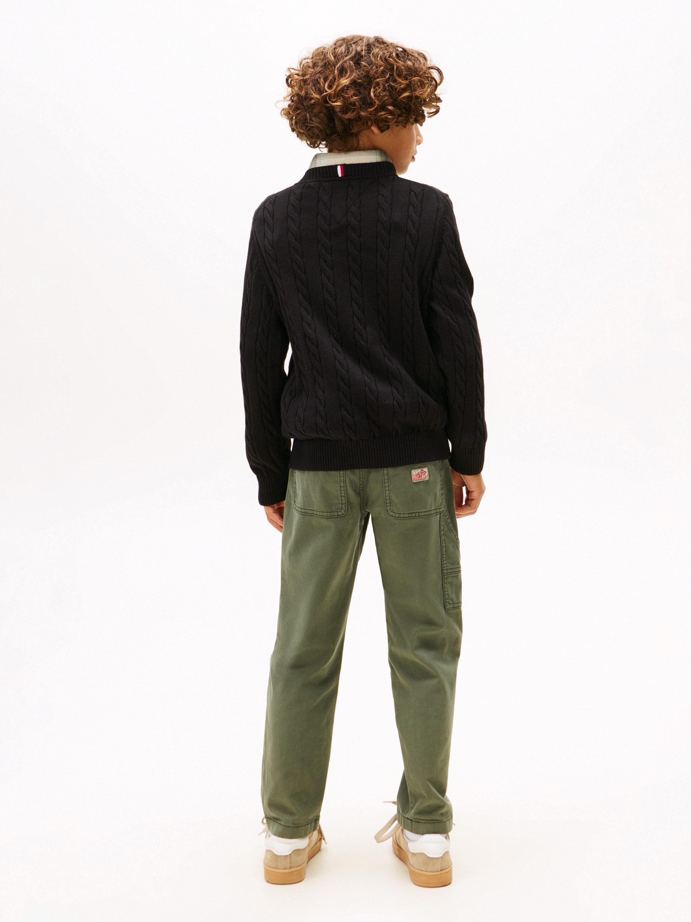 Tommy Hilfiger Strickpullover COTTON CABLE SWEATER für Kinder bis 16 Jahre, mit Zopfmuster