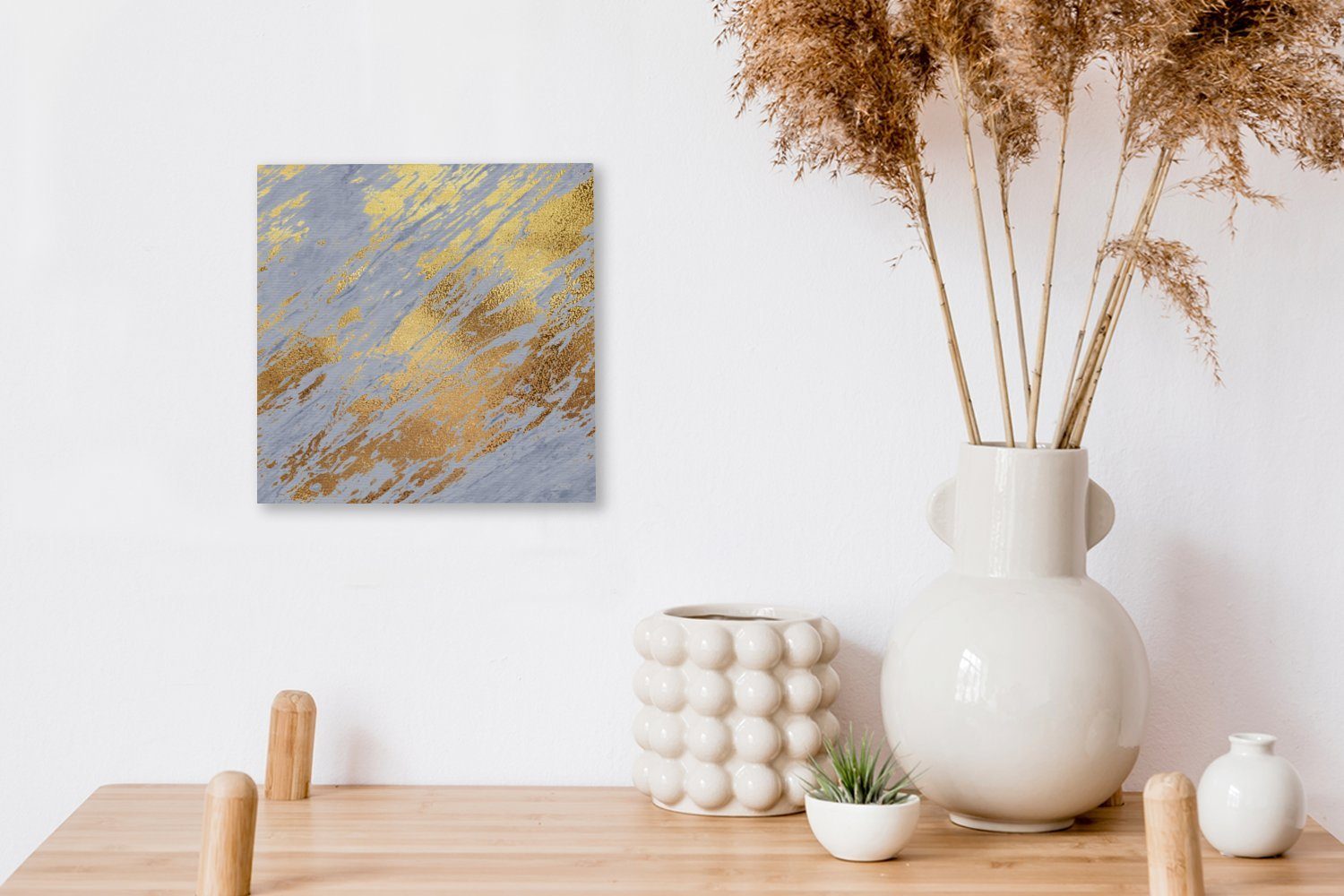 Schlafzimmer Wohnzimmer Muster, Marmor - St), (1 Leinwand - Leinwandbild Gold OneMillionCanvasses® Bilder für