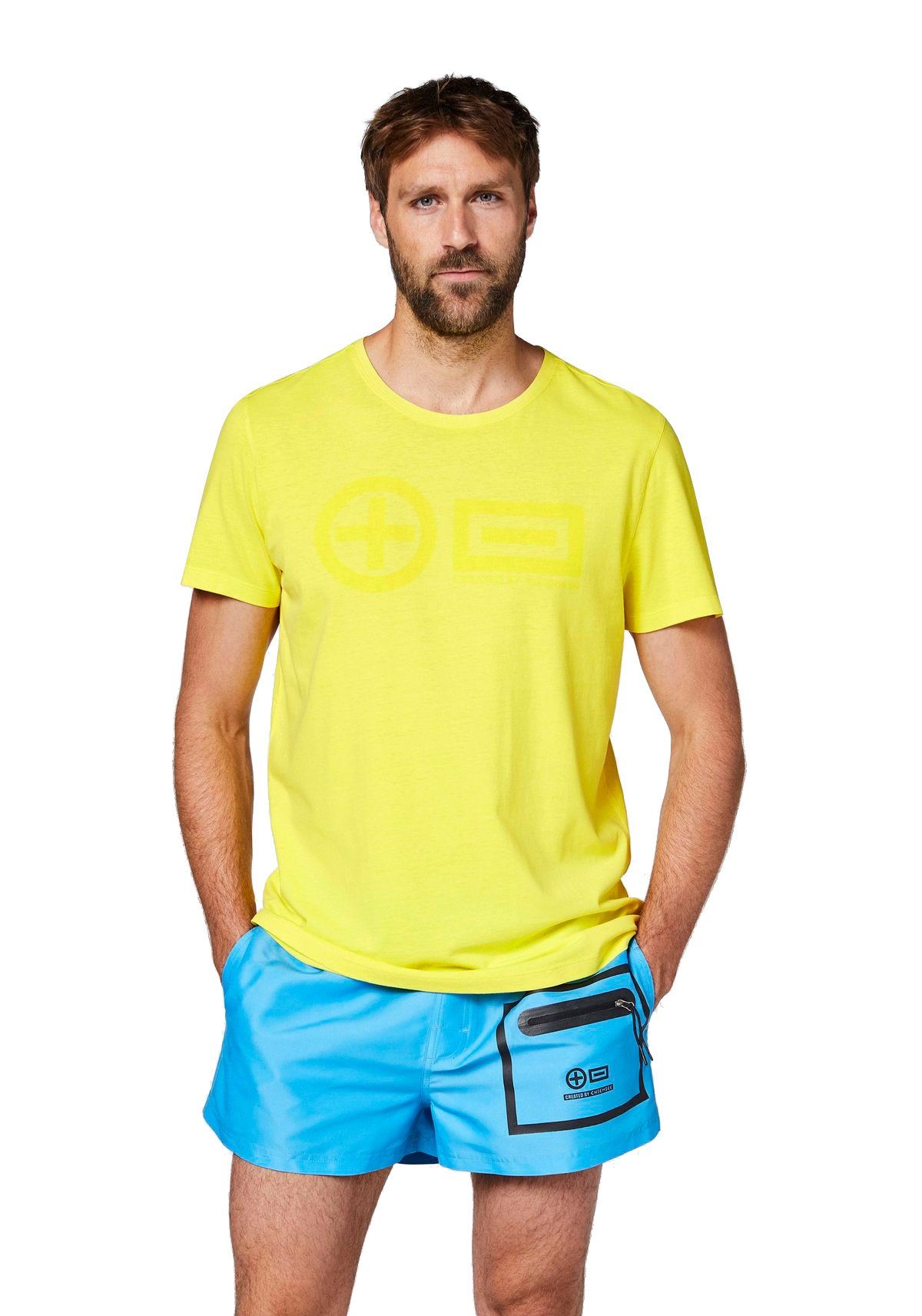 Chiemsee T-Shirt Herren T-Shirt SABANG, Baumwolle - Gelb Rundhals