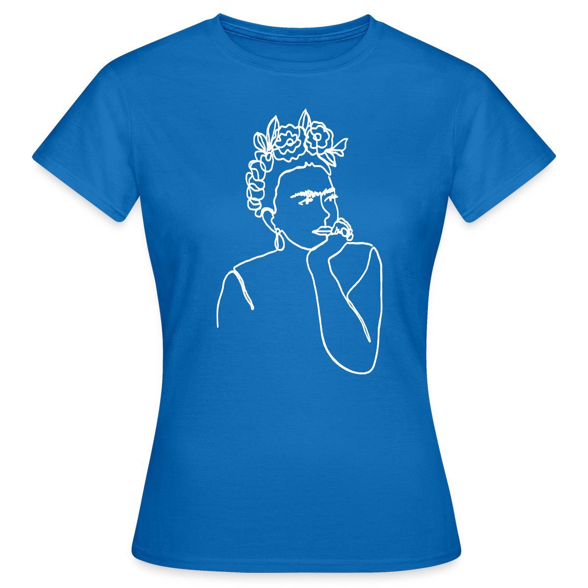 Spreadshirt T-Shirt Frida Kahlo Zeichnung Weiß günstig online kaufen
